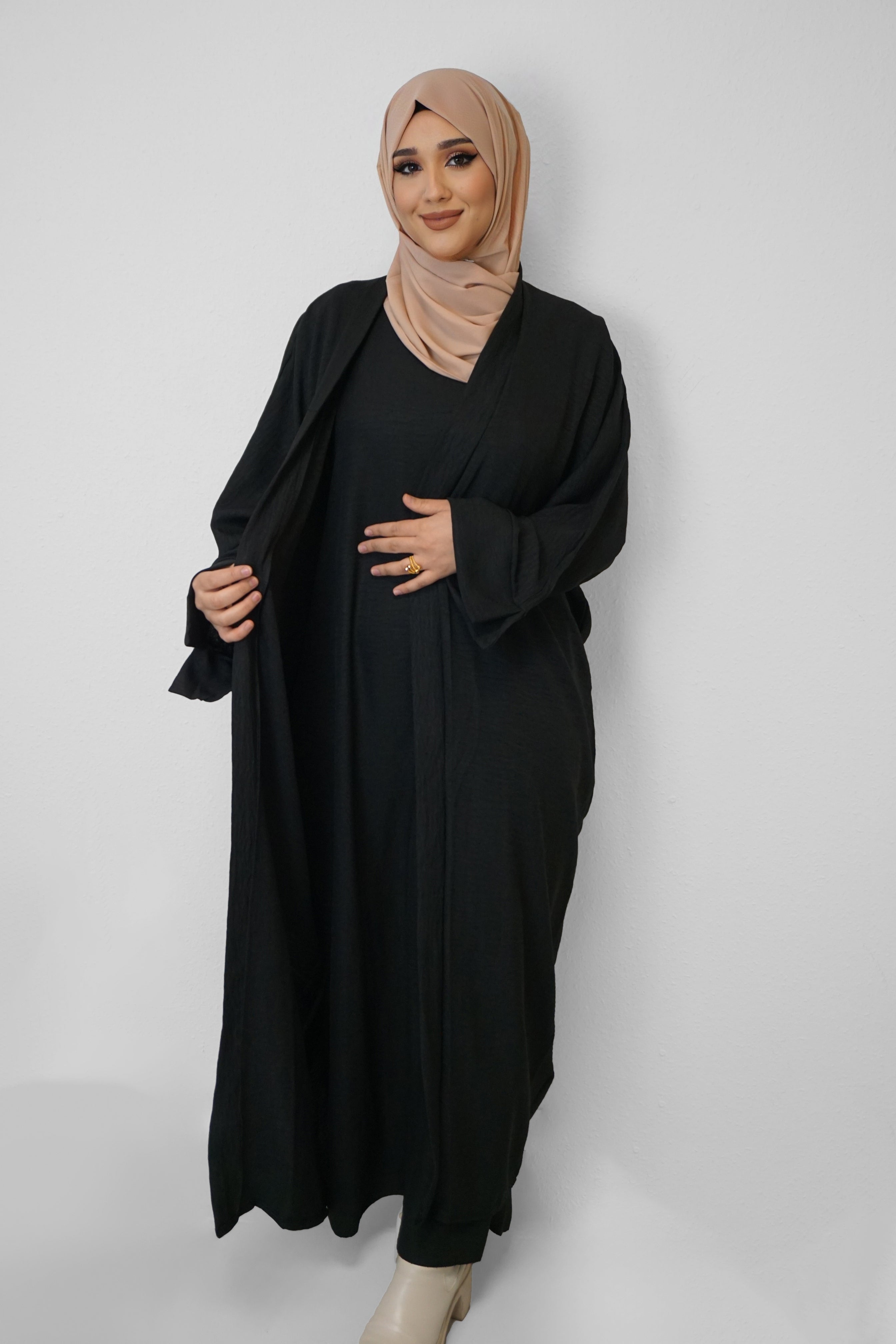 Zwei-Teiler Abaya Nasira Schwarz