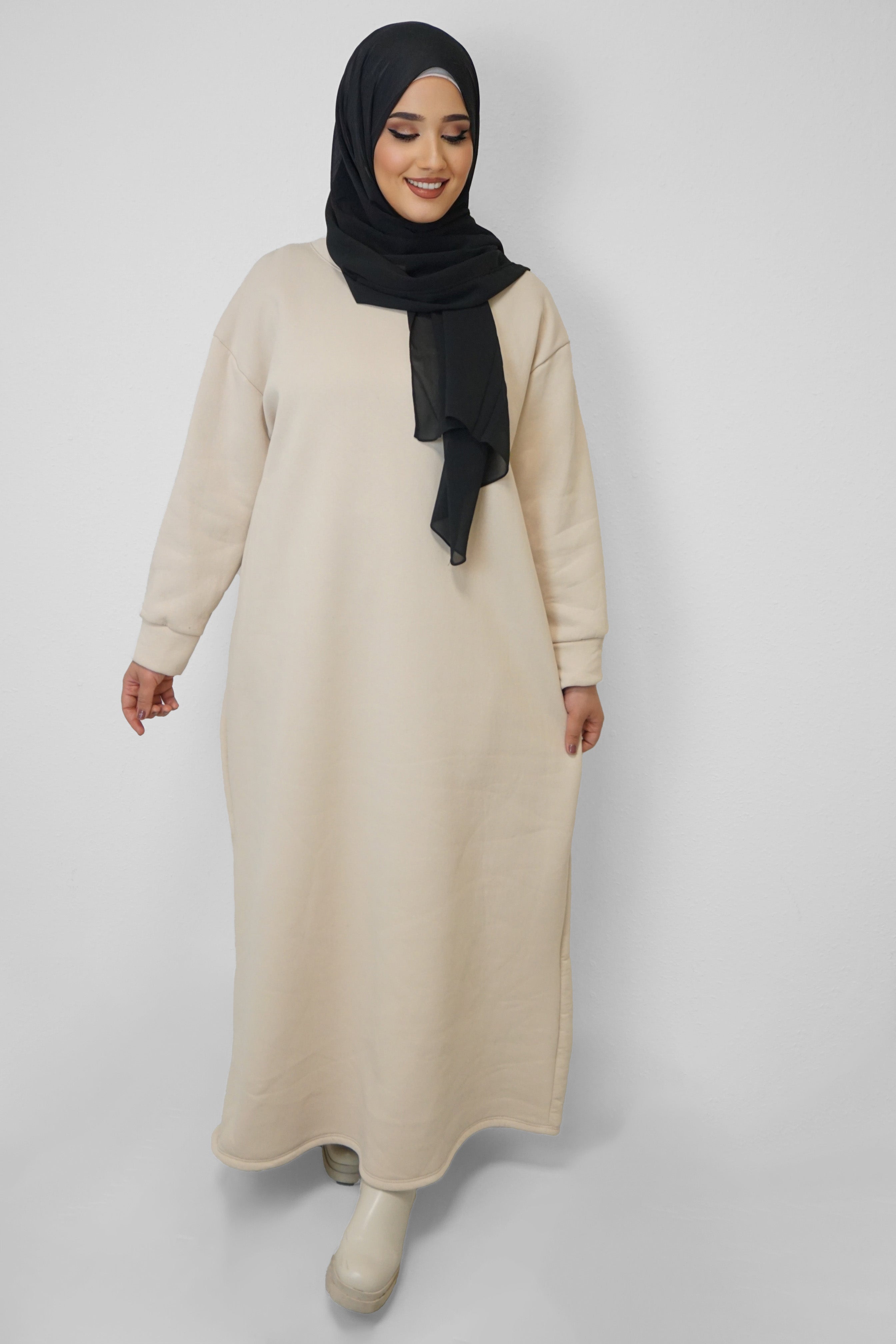 Hoodie-Kleid Maliha Beige