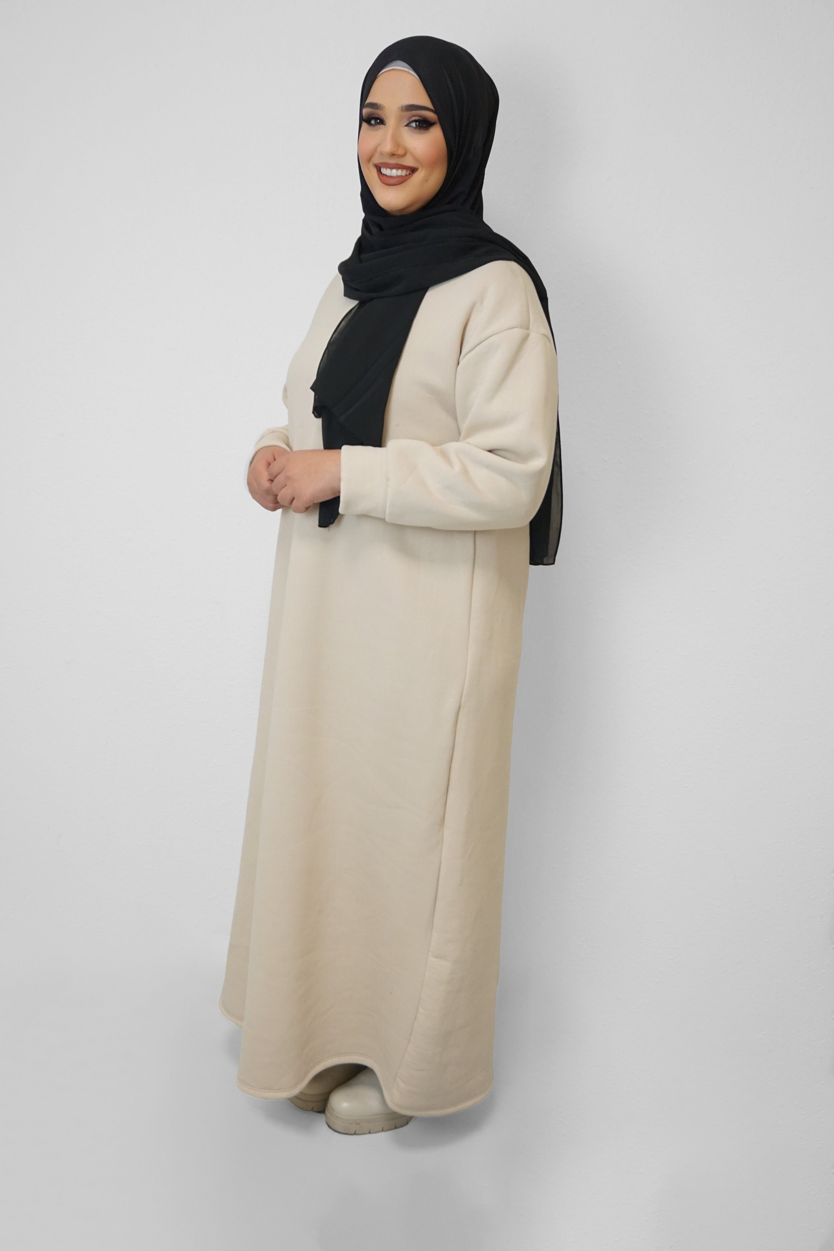 Hoodie-Kleid Maliha Beige