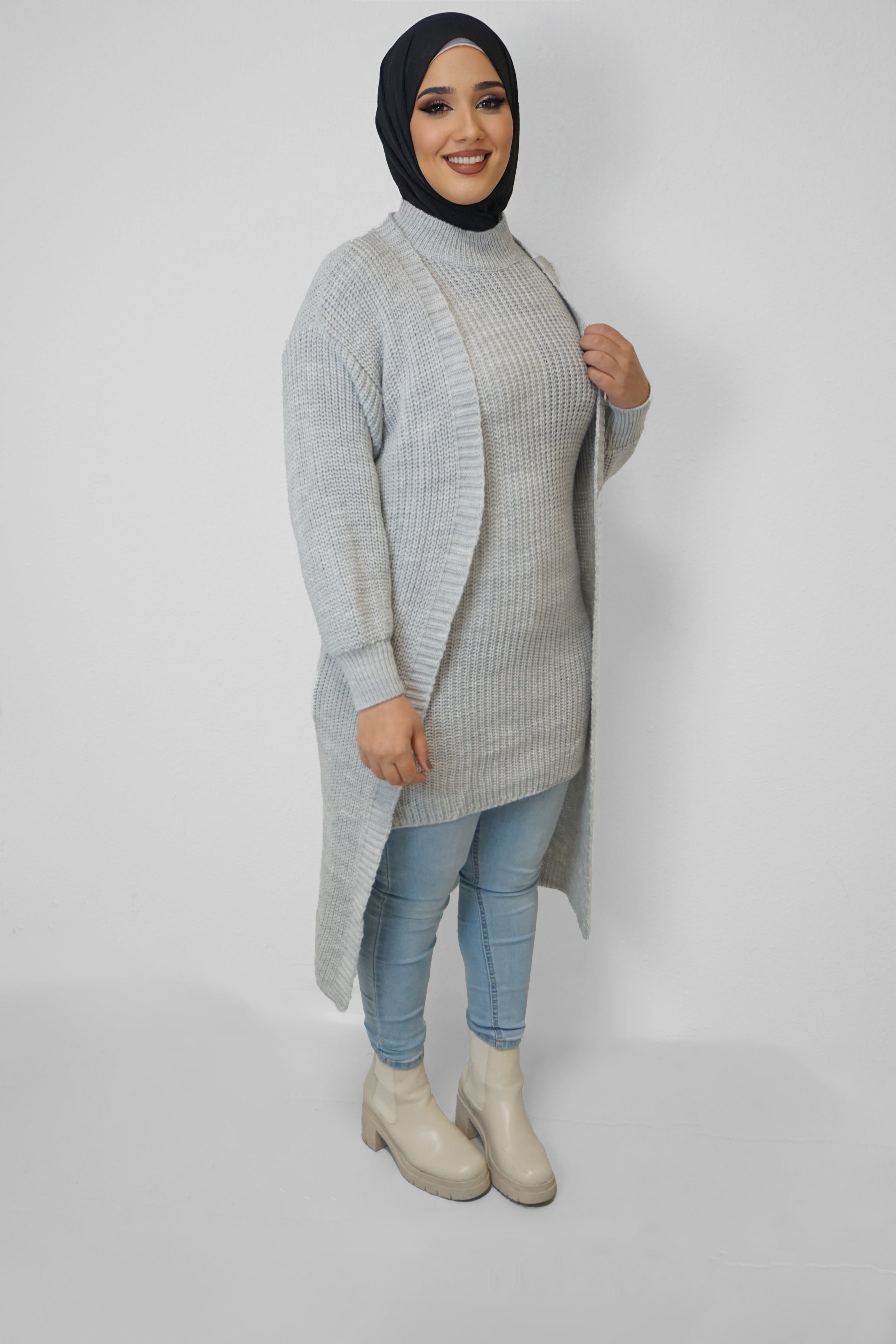 Zwei-Teiler Kleid Zahro Grau