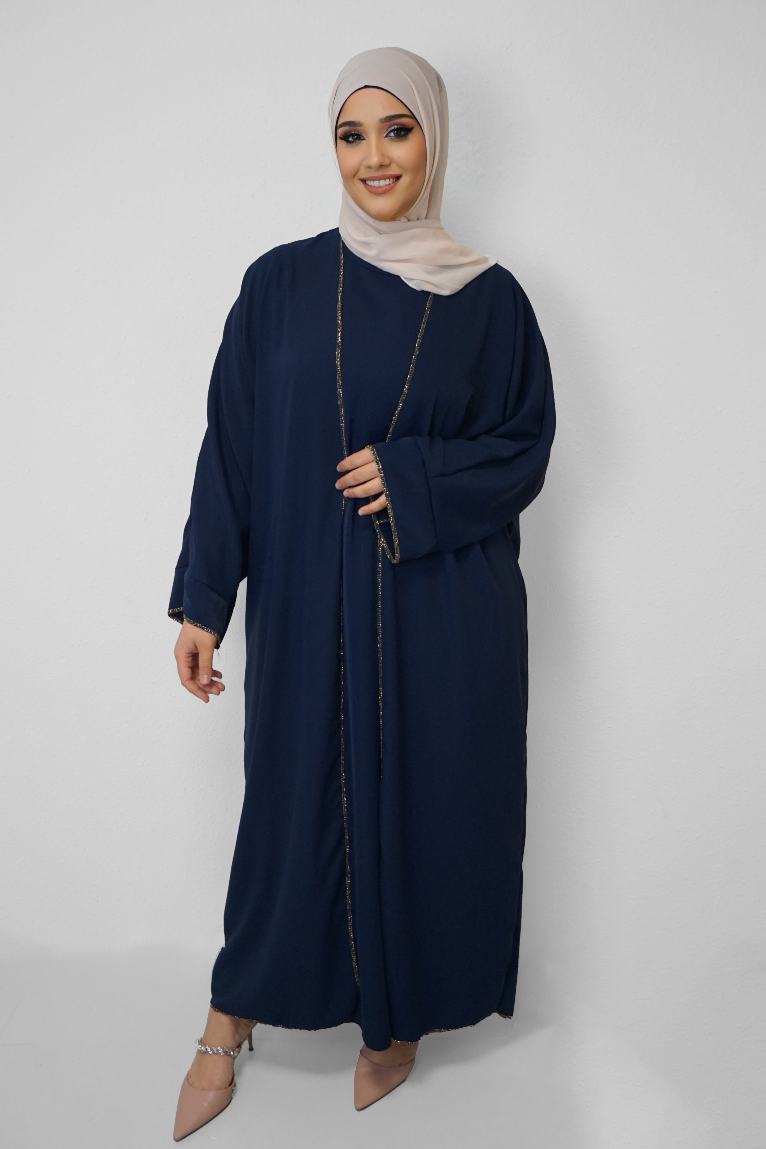 Zwei-Teiler Abaya Saddaya Dunkelblau