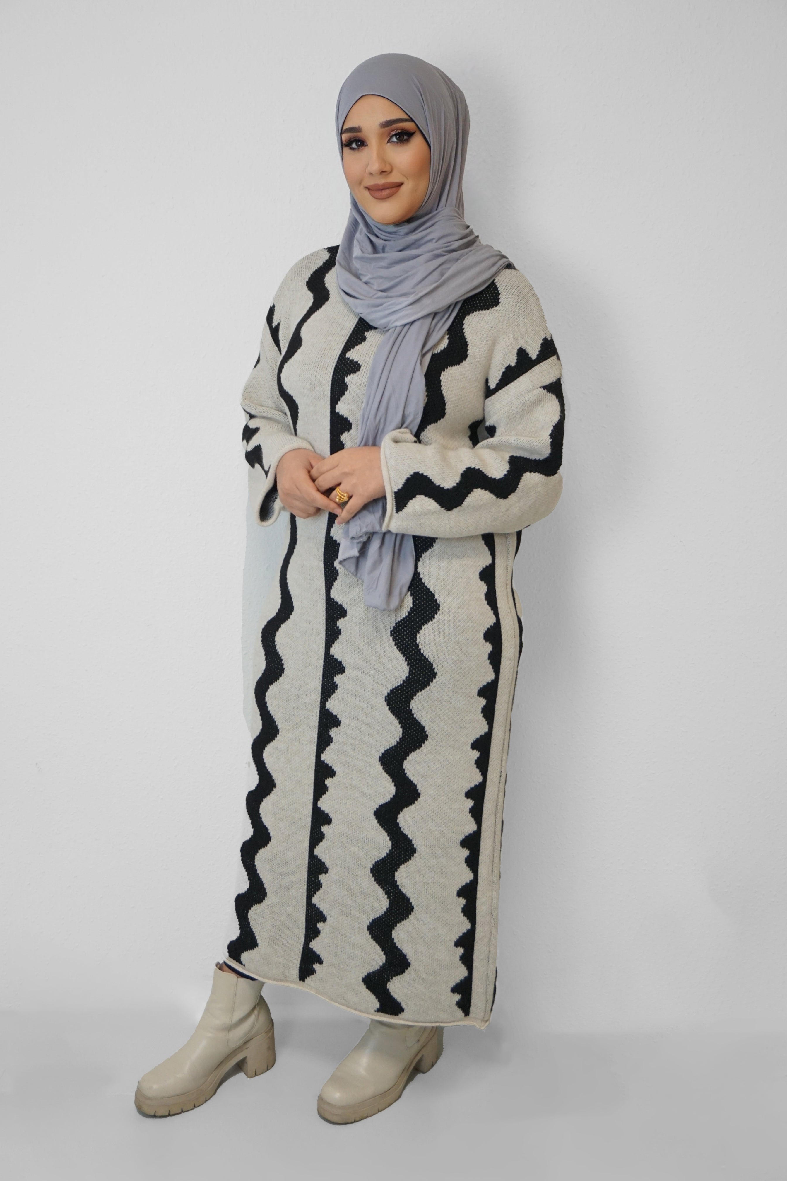 Maxi Strick-Kleid Zeynep Elfenbein