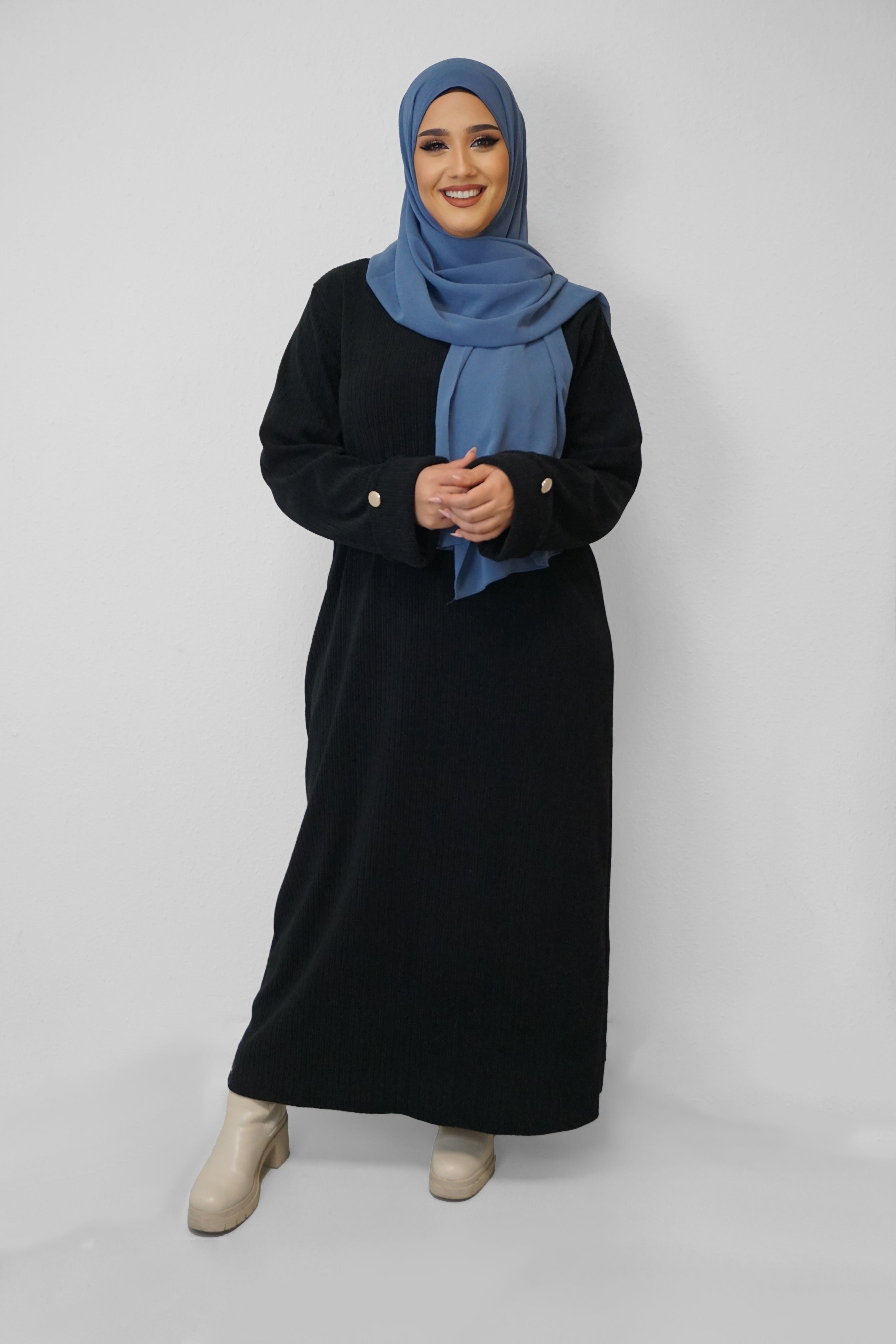 Cord Kleid Nada Schwarz