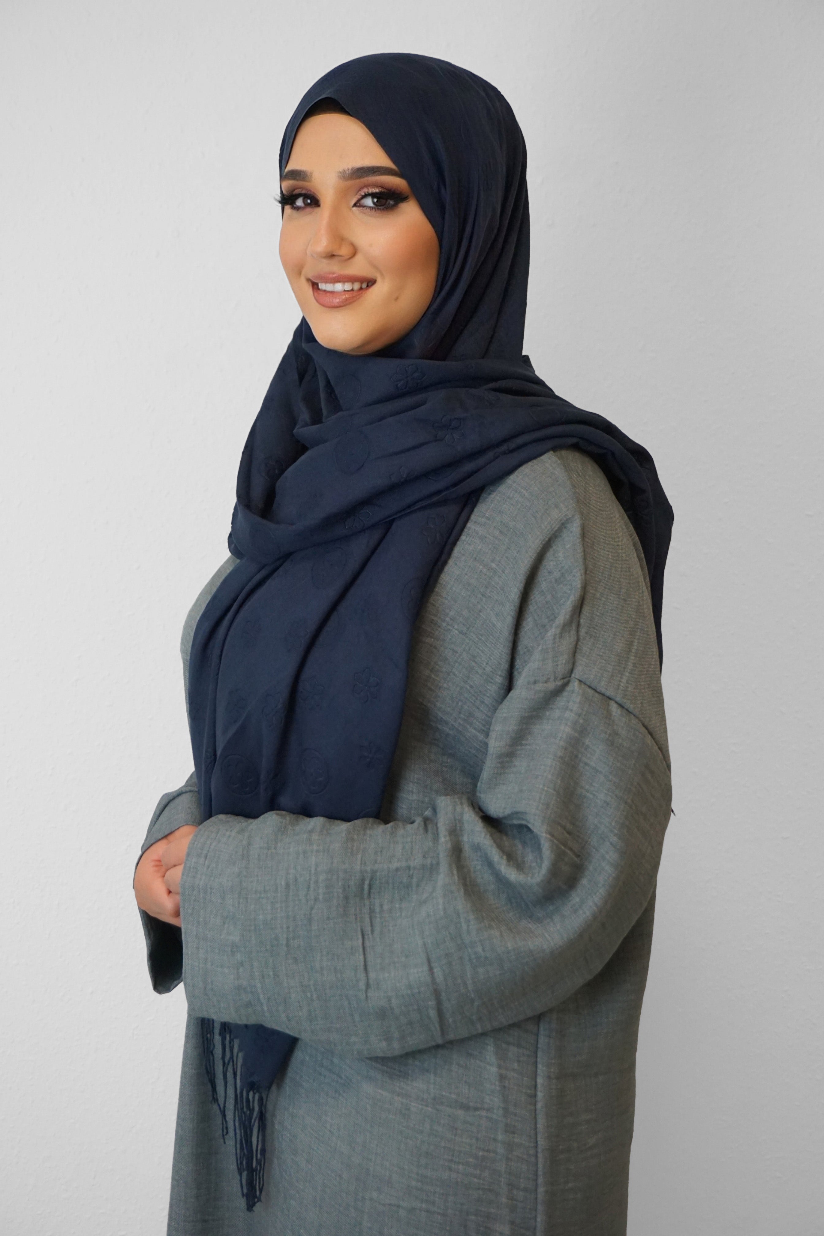 Baumwolle Hijab Zuhur Dunkelblau