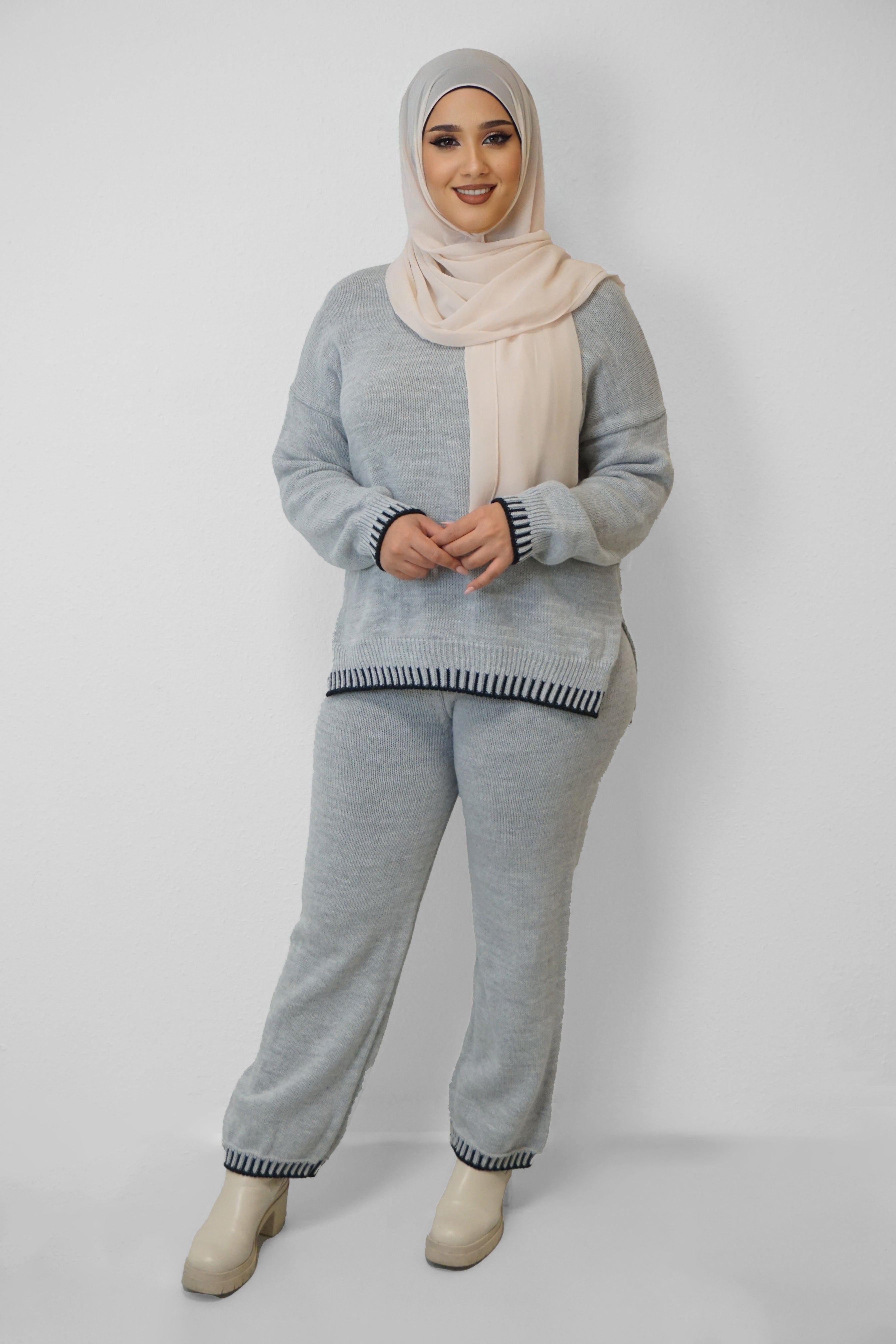 Strick Zwei-Teiler Hazar Hellgrau