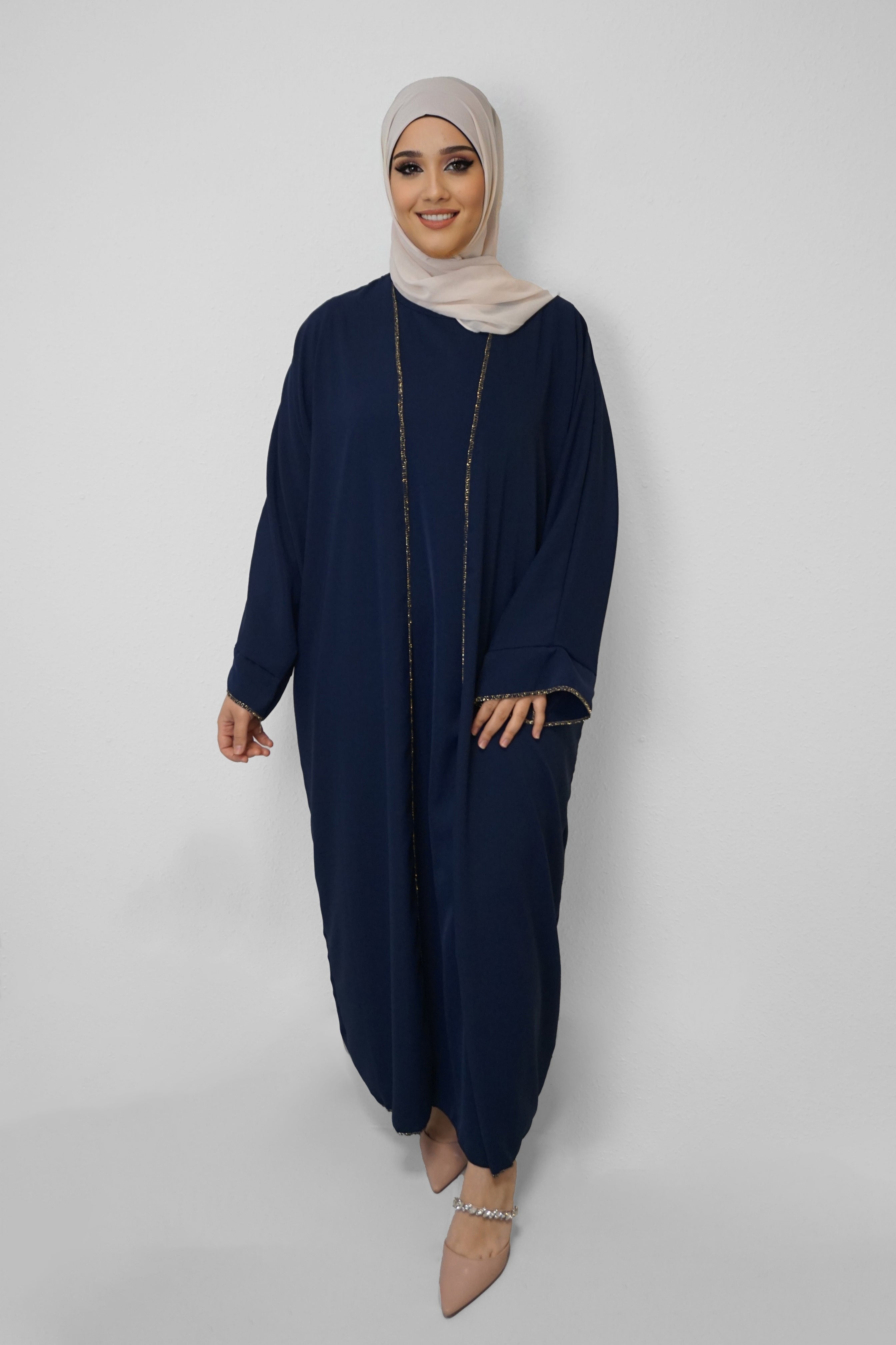 Zwei-Teiler Abaya Saddaya Dunkelblau