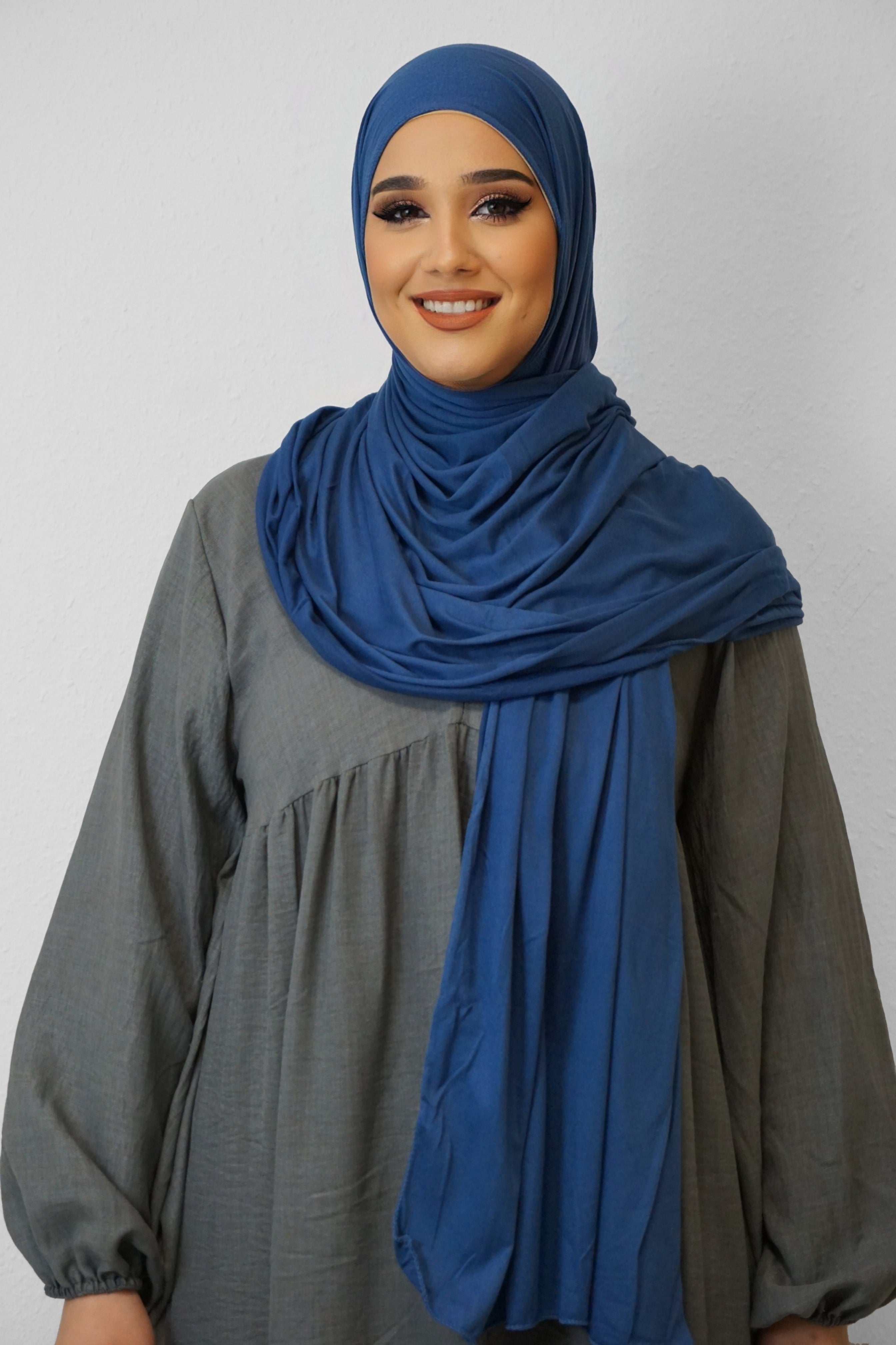 Jersey XL Hijab Jeansblau