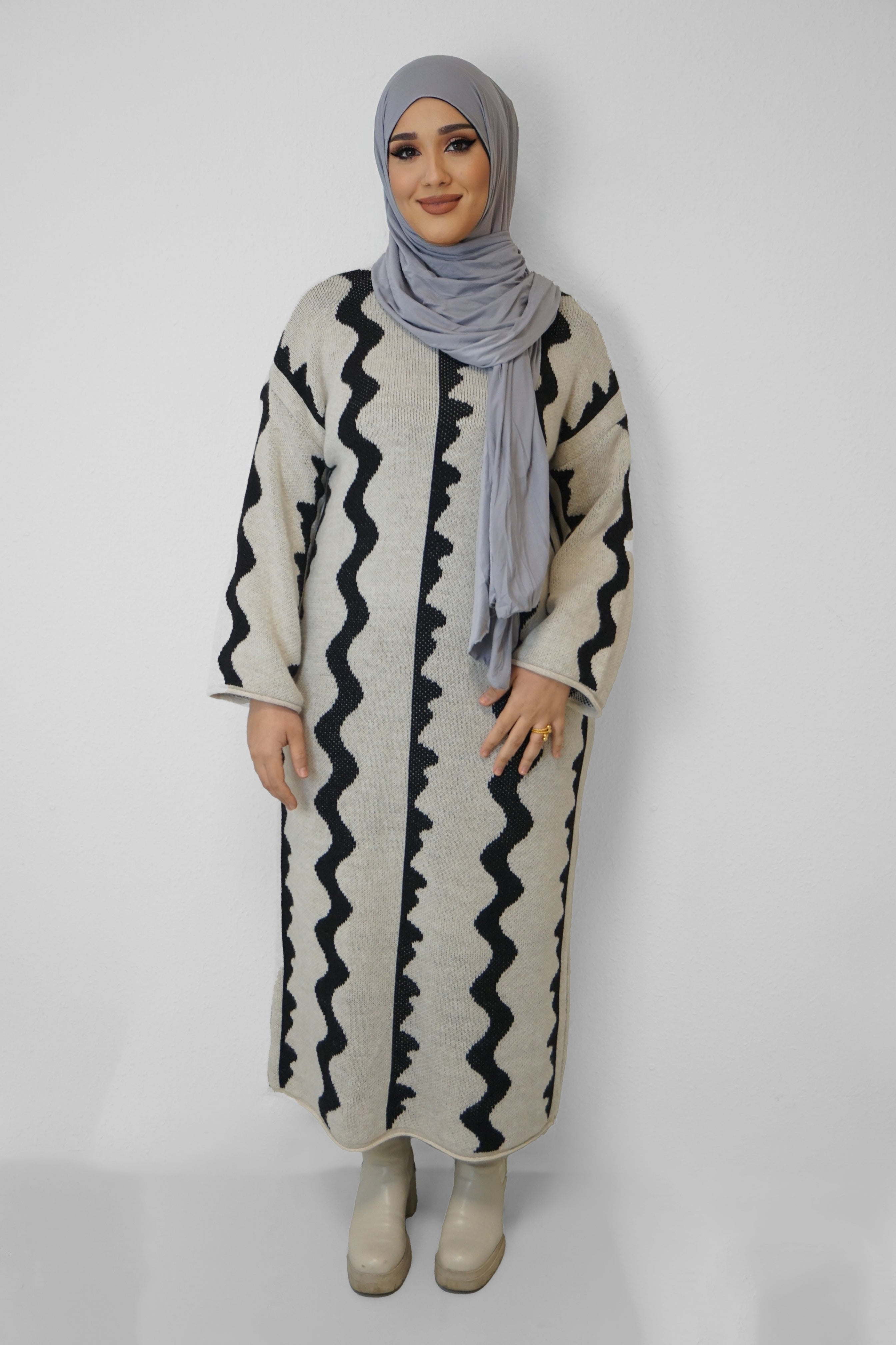 Maxi Strick-Kleid Zeynep Elfenbein