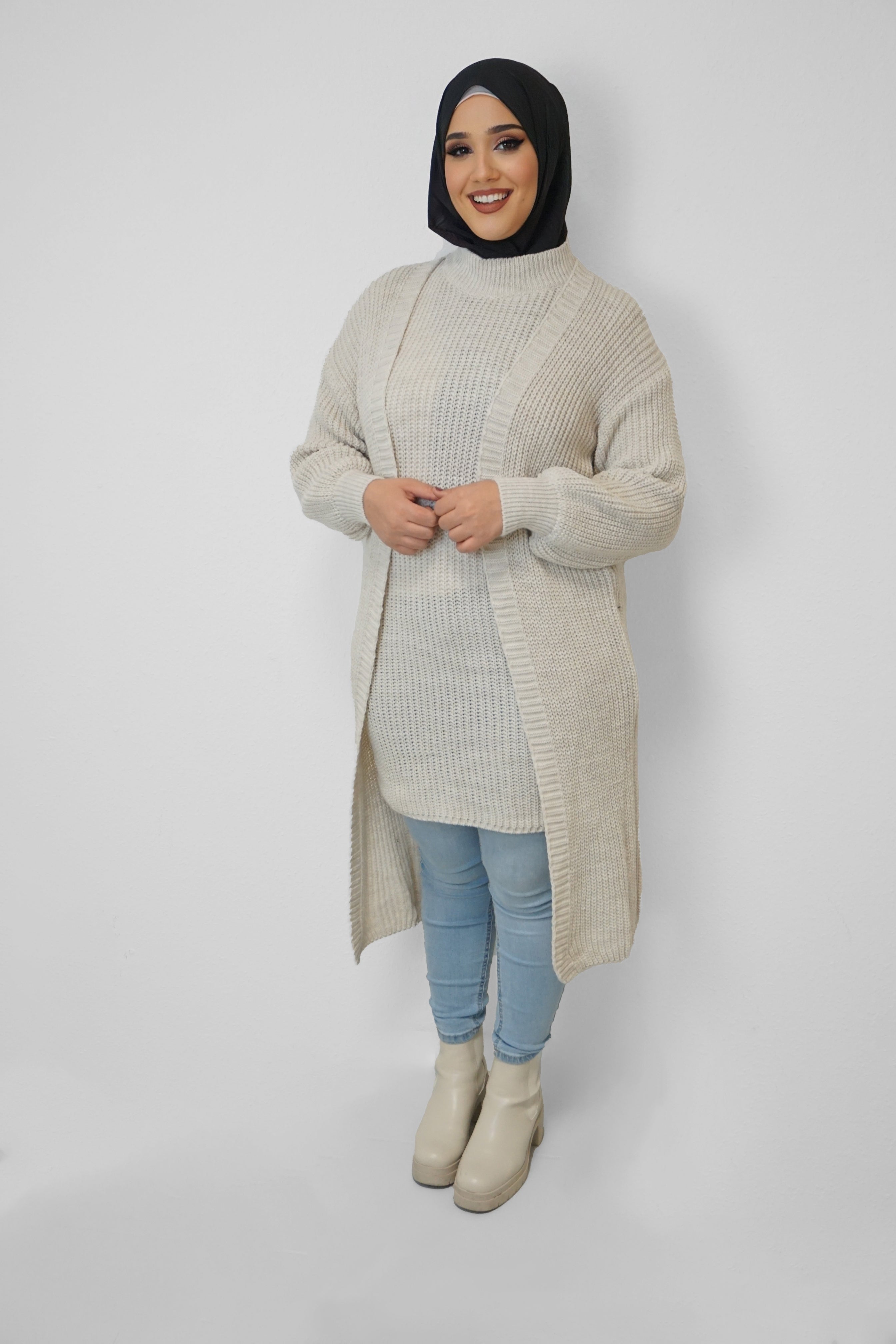 Zwei-Teiler Kleid Zahro Beige