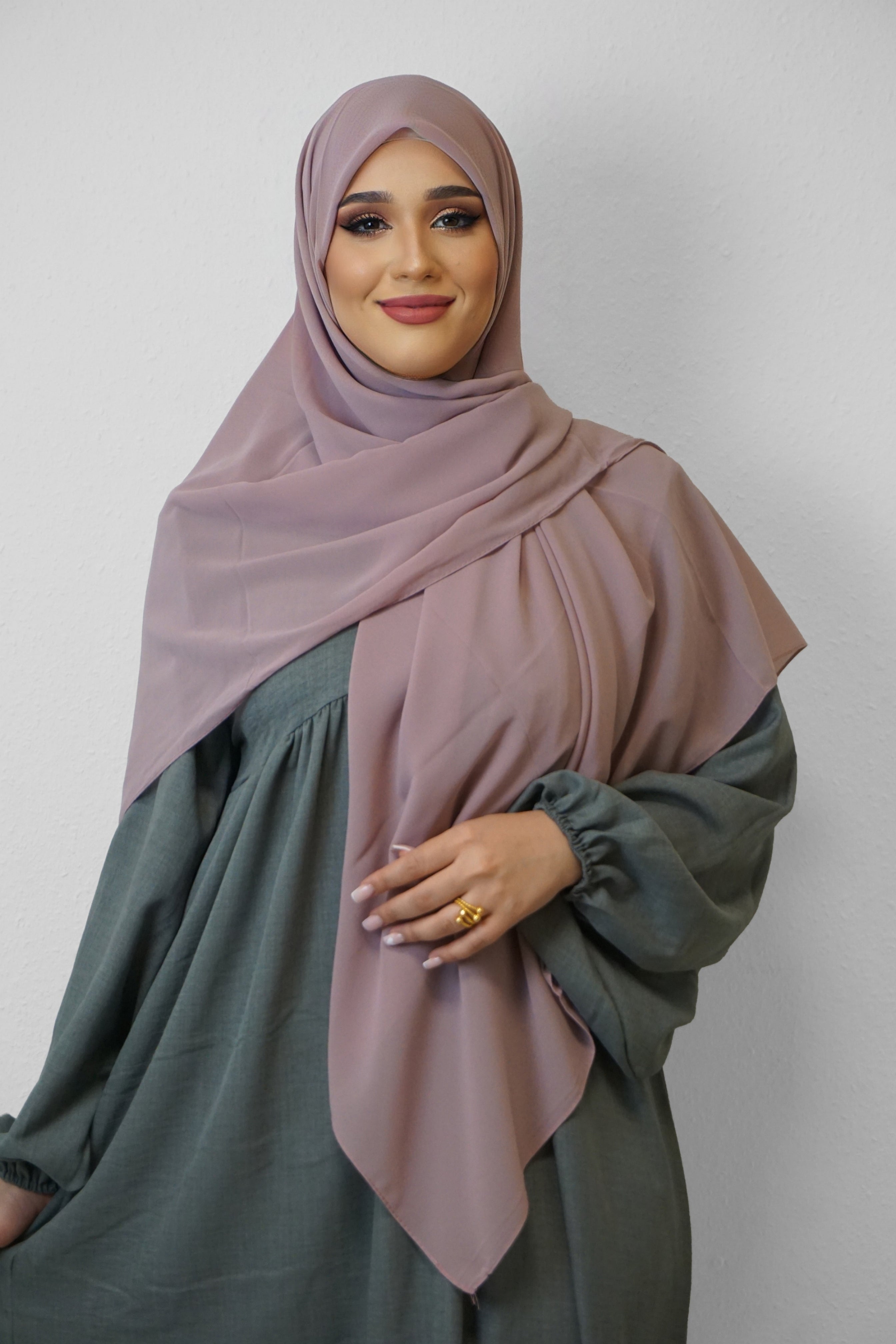 XL Chiffon Quadrat Hijab Light-Blush