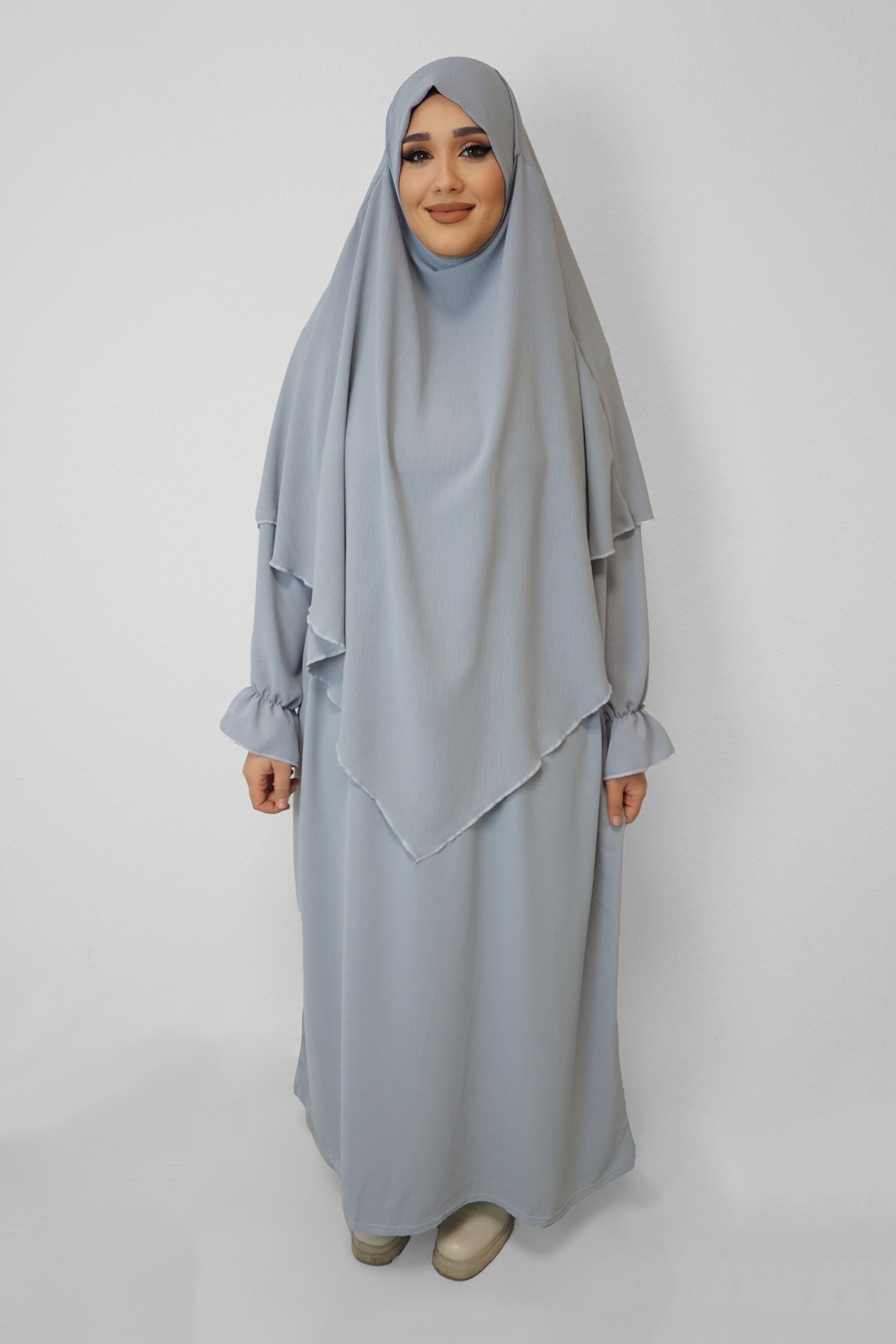 Jazz Khimar-Abaya Hellgrau