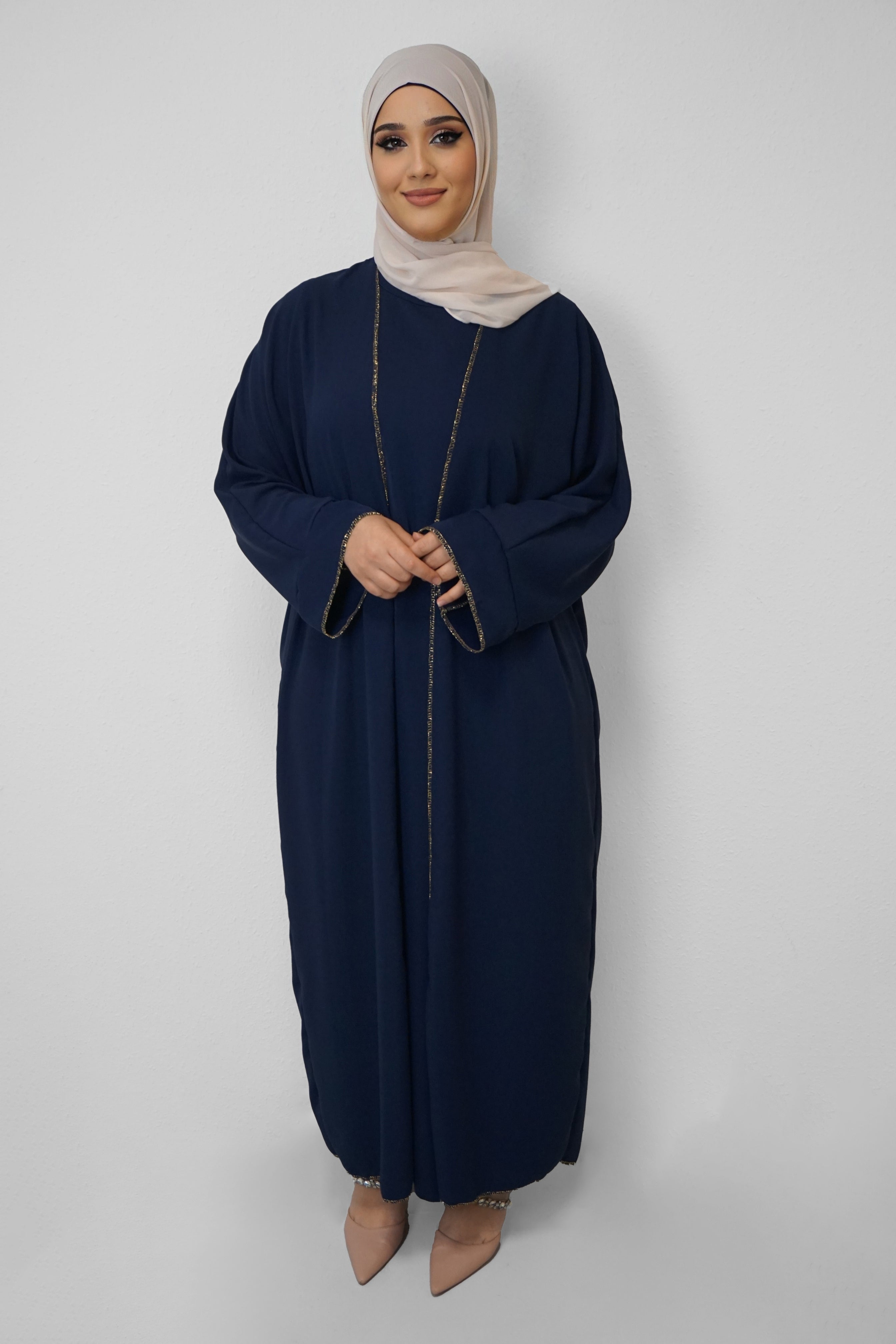 Zwei-Teiler Abaya Saddaya Dunkelblau