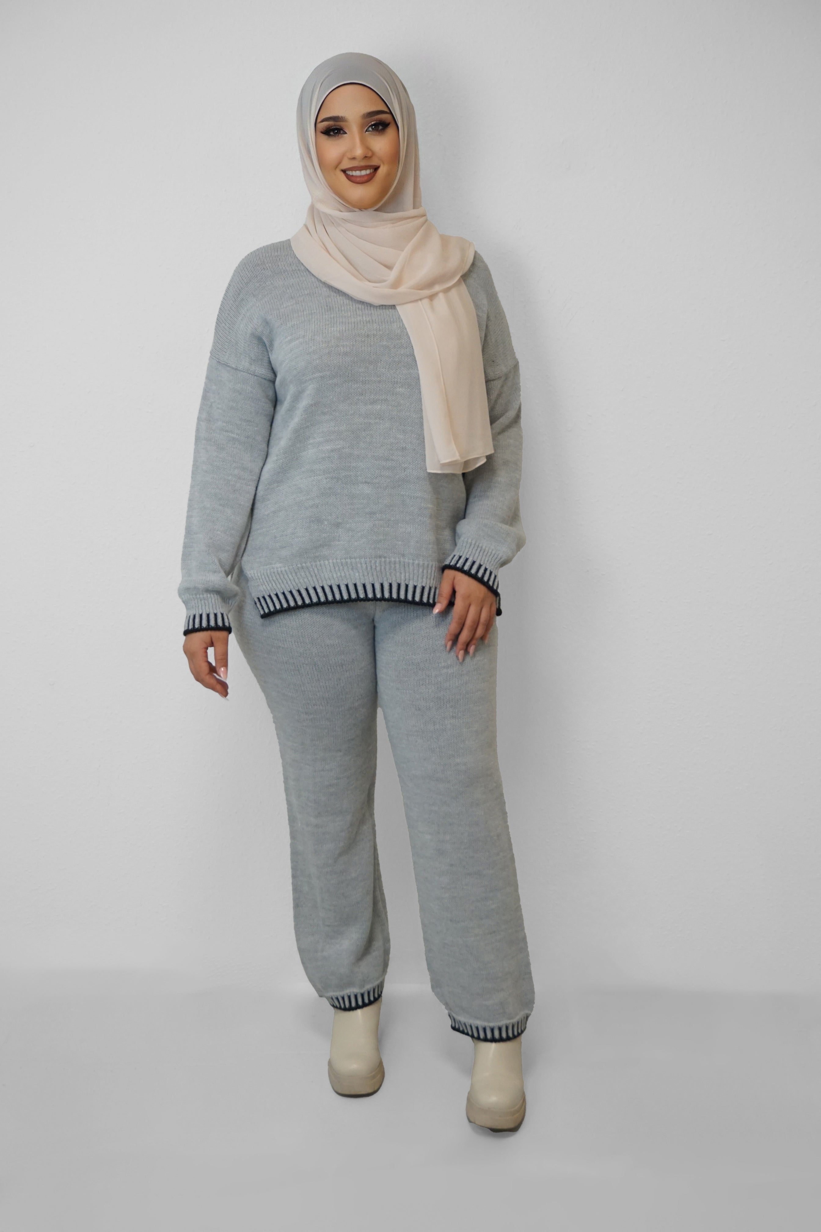 Strick Zwei-Teiler Hazar Hellgrau