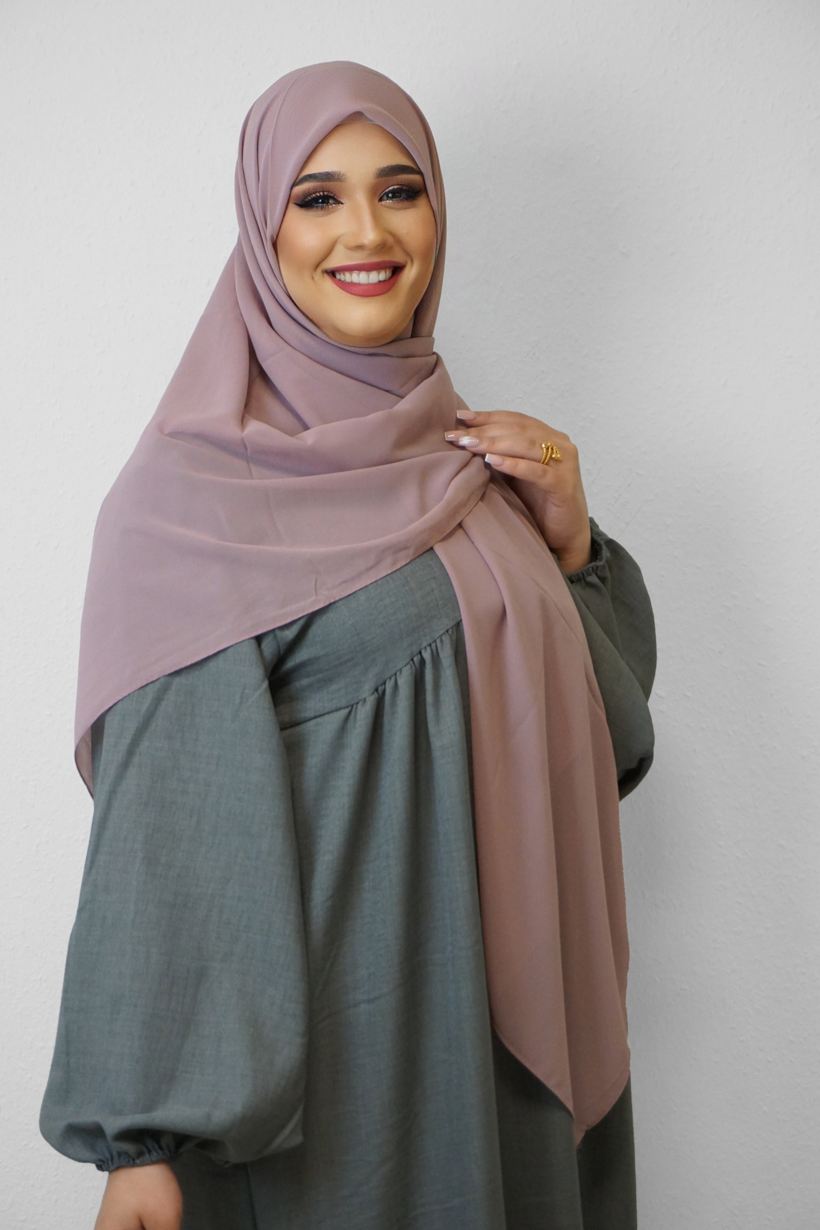 XL Chiffon Quadrat Hijab Light-Blush