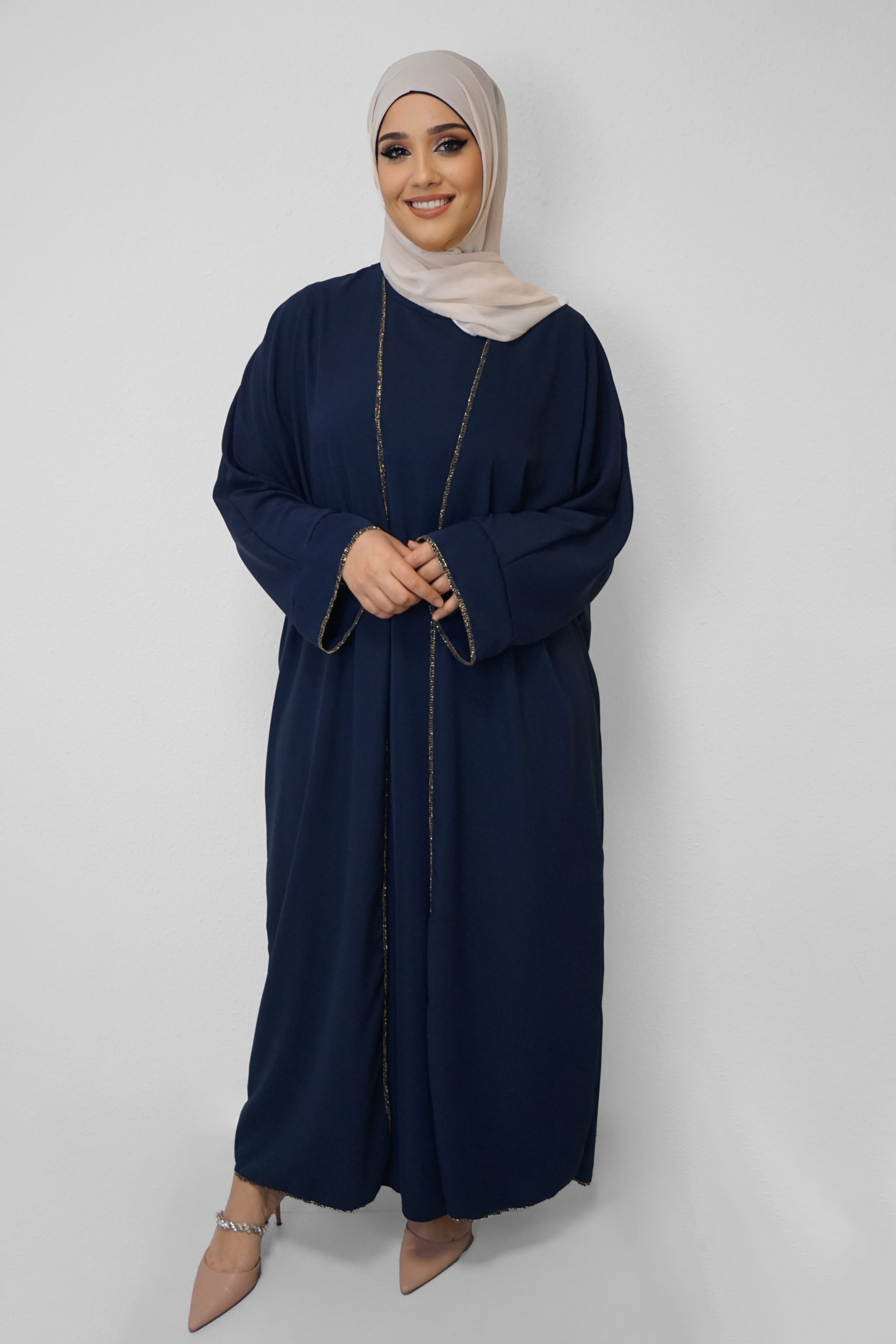 Zwei-Teiler Abaya Saddaya Dunkelblau