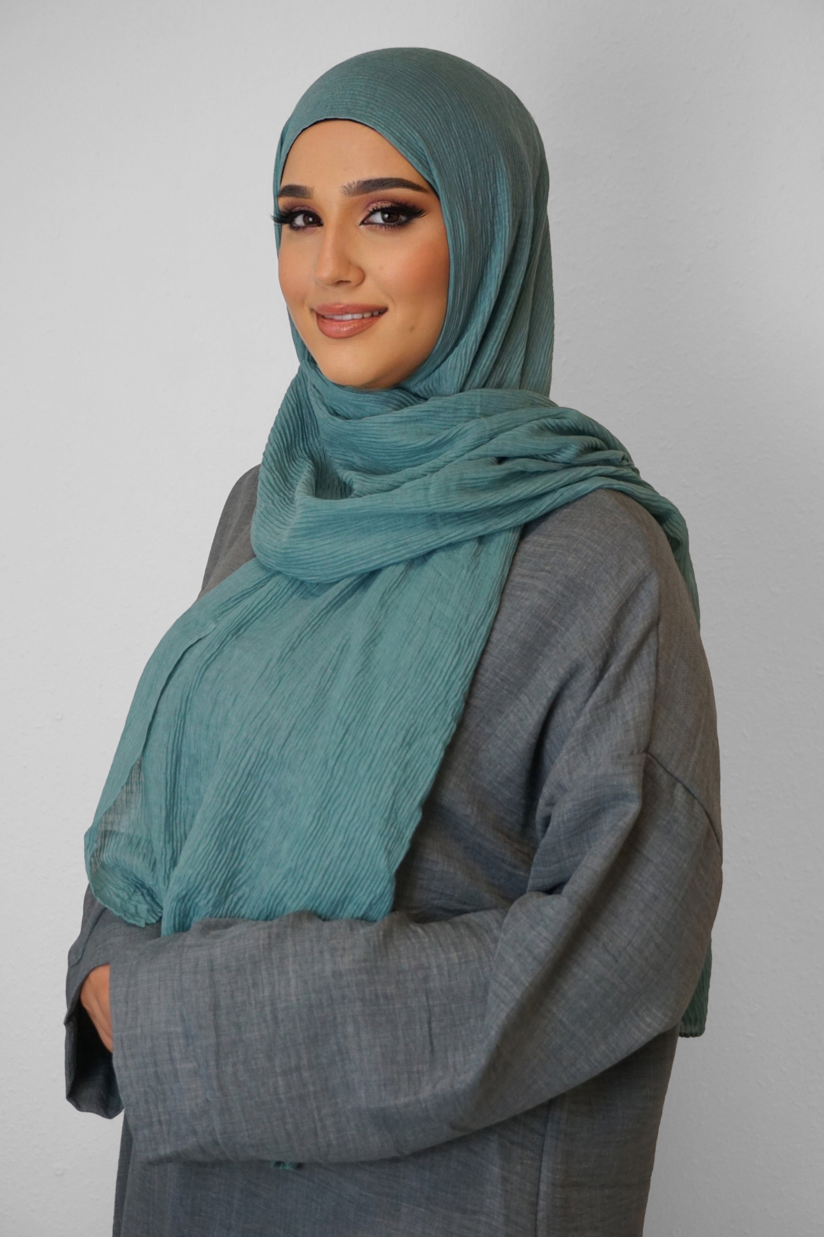 Baumwolle Crinkle-Hijab Mint