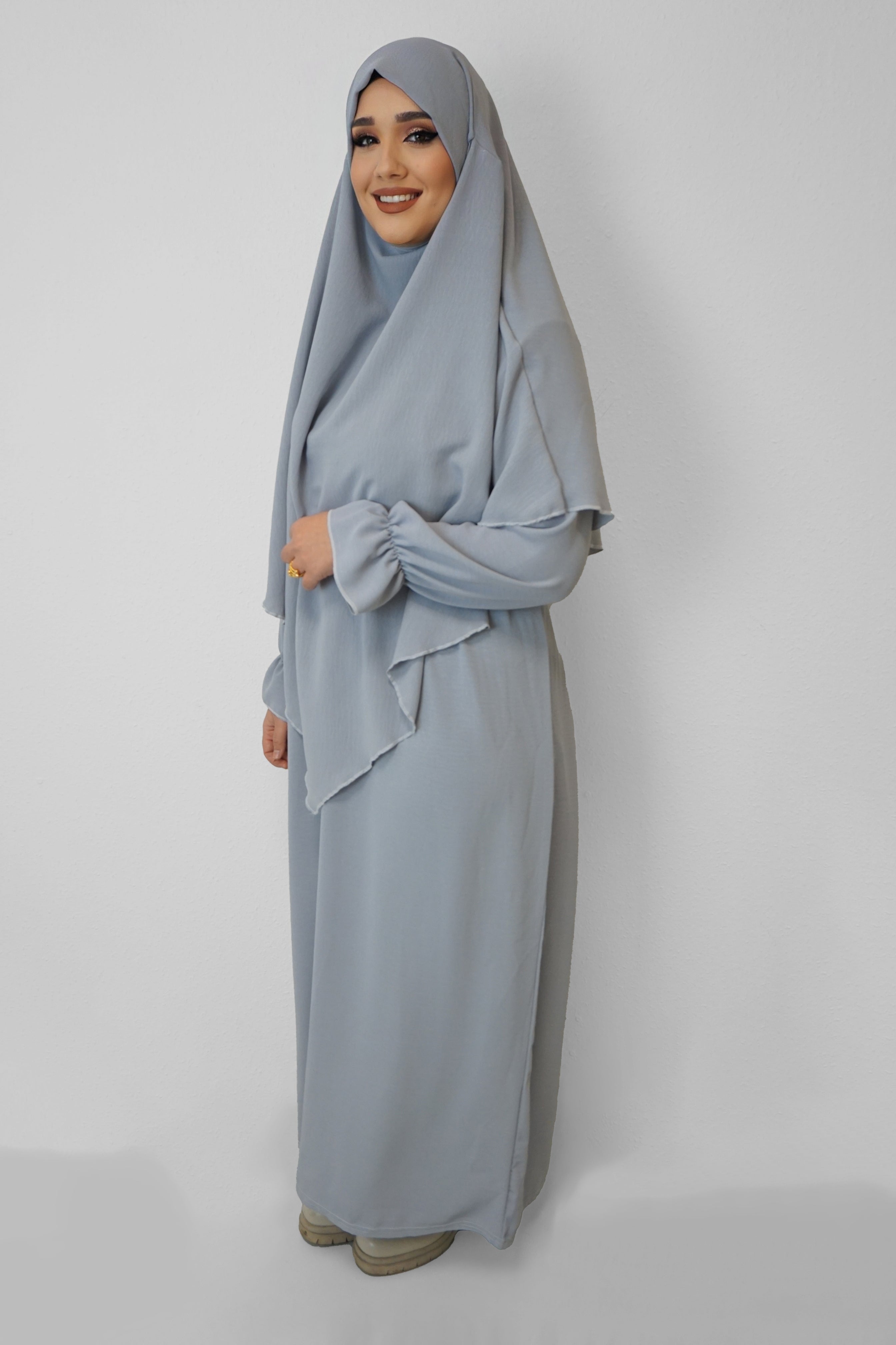 Jazz Khimar-Abaya Hellgrau
