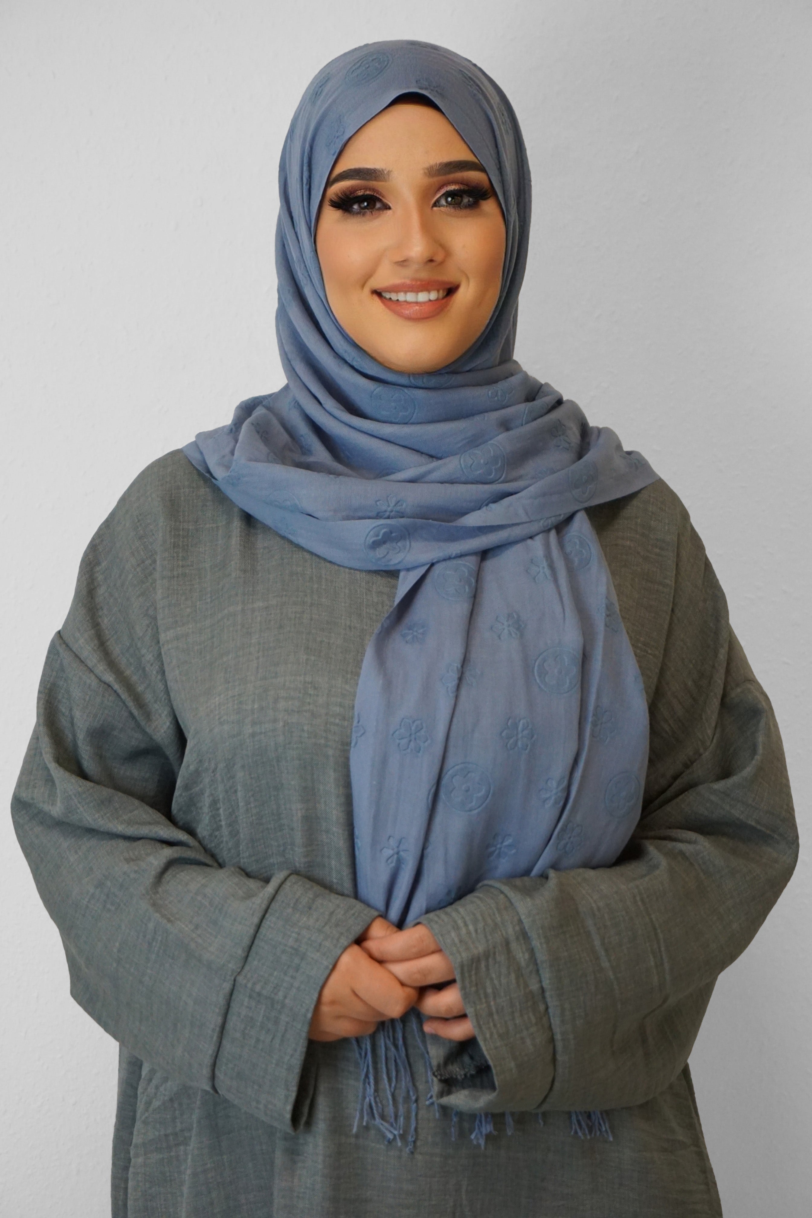 Baumwolle Hijab Zuhur Hellblau
