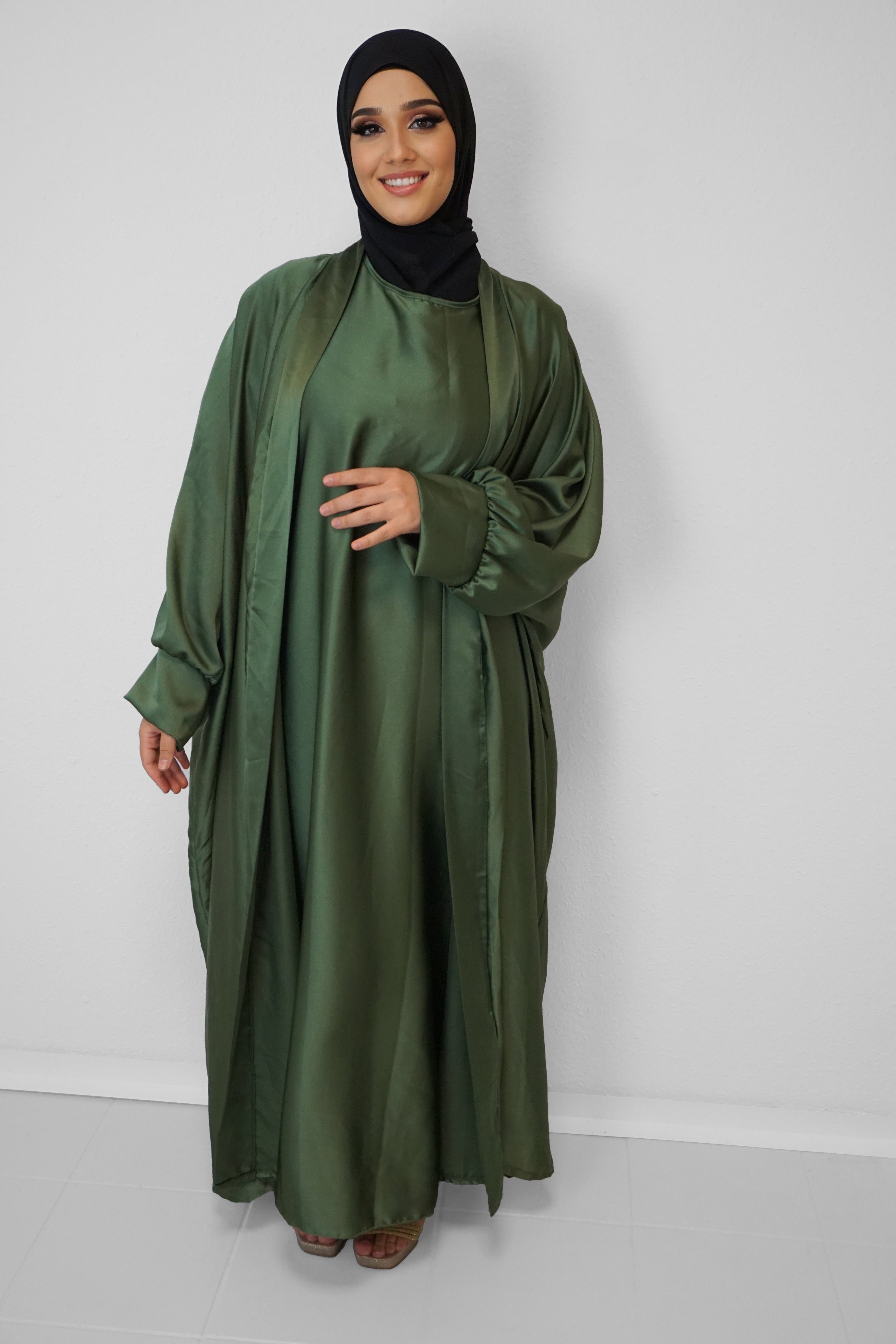 Satin-Abaya Nilofar Oliv