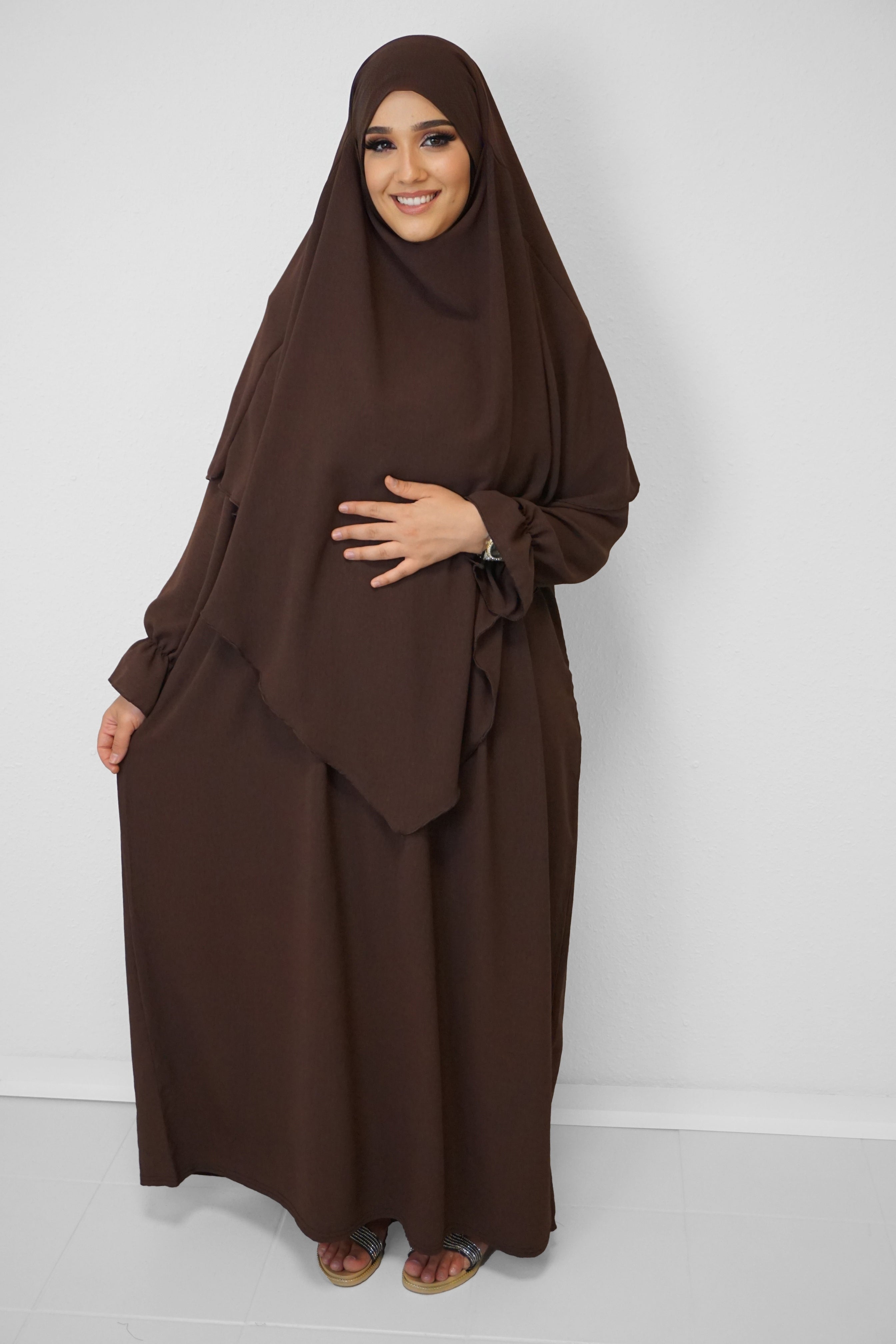Jazz Khimar-Abaya Braun
