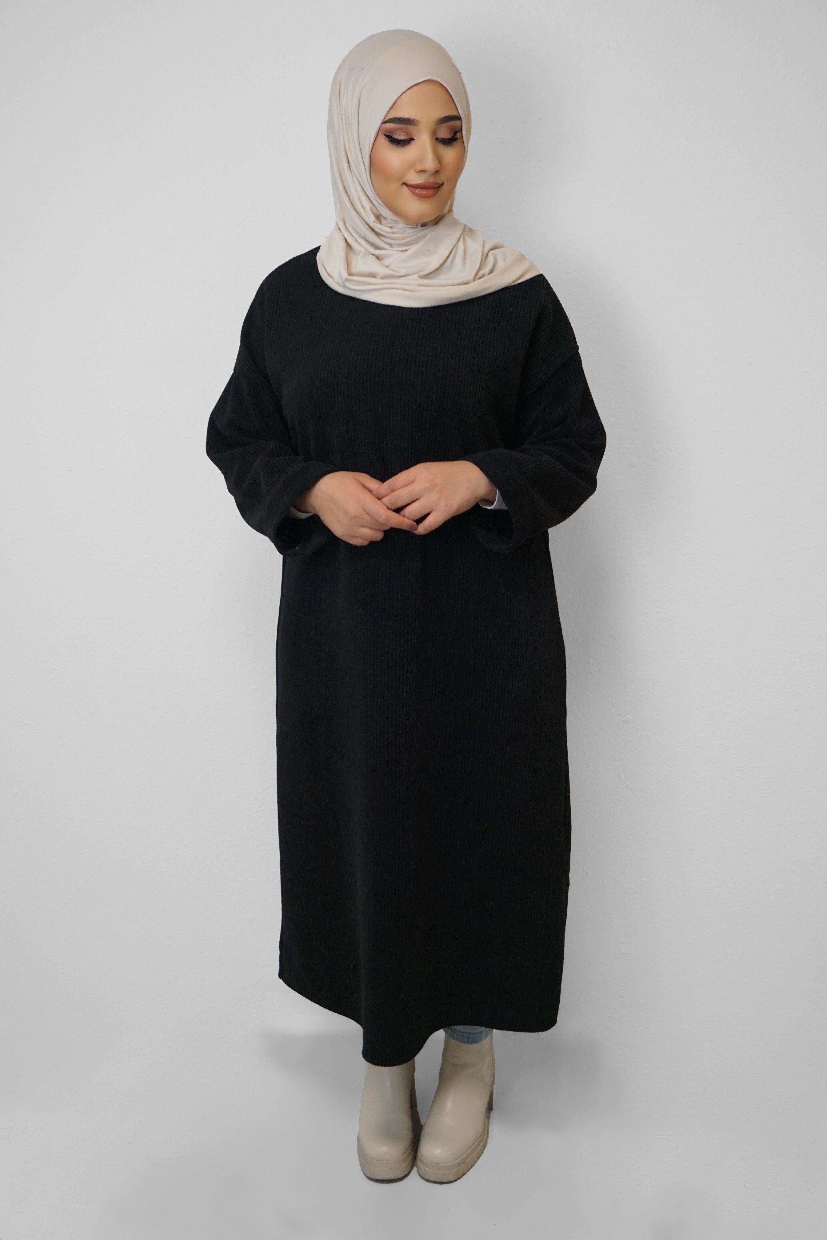 Cord Kleid Dunja Schwarz