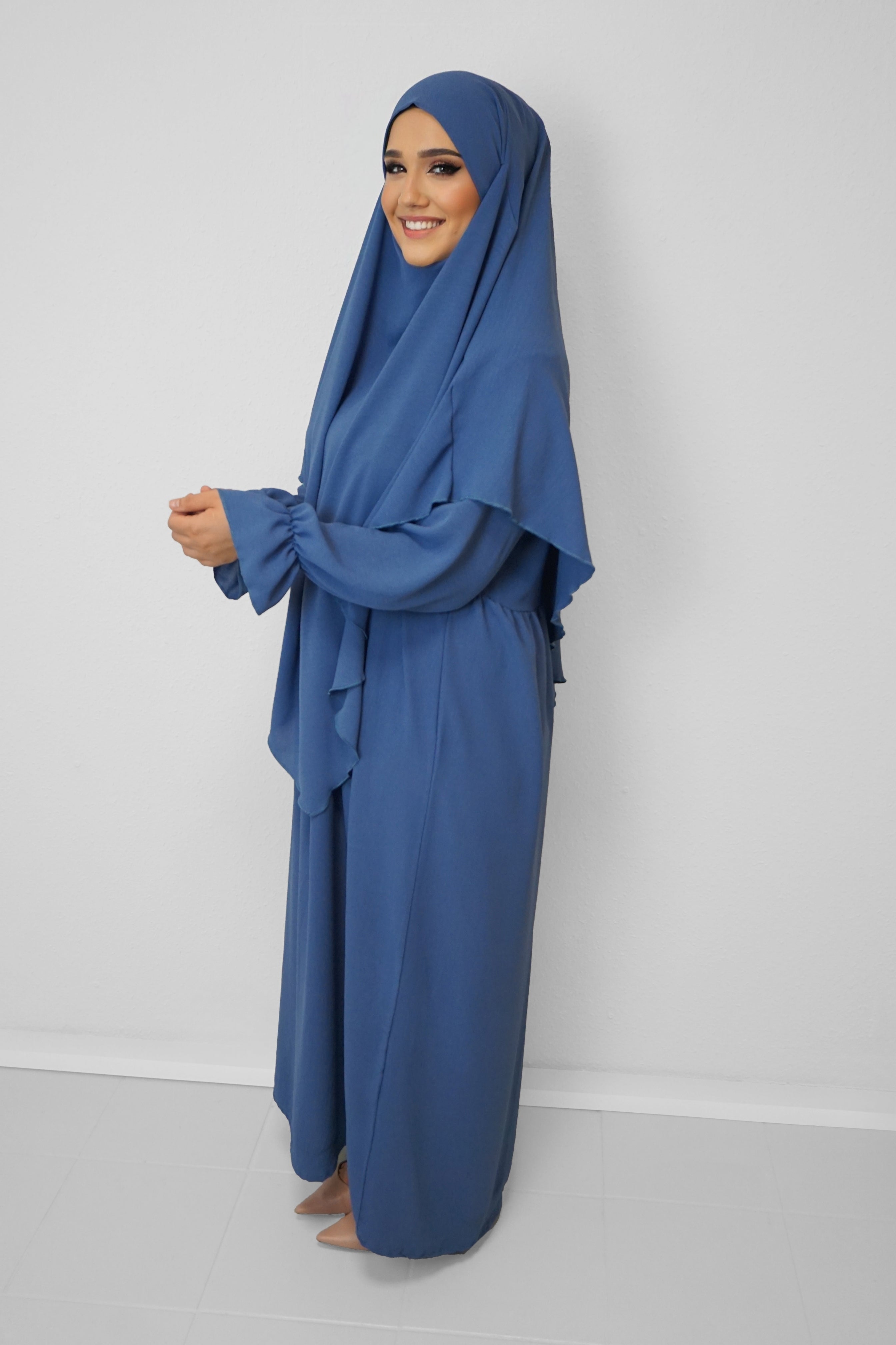 Jazz Khimar-Abaya Jeansblau