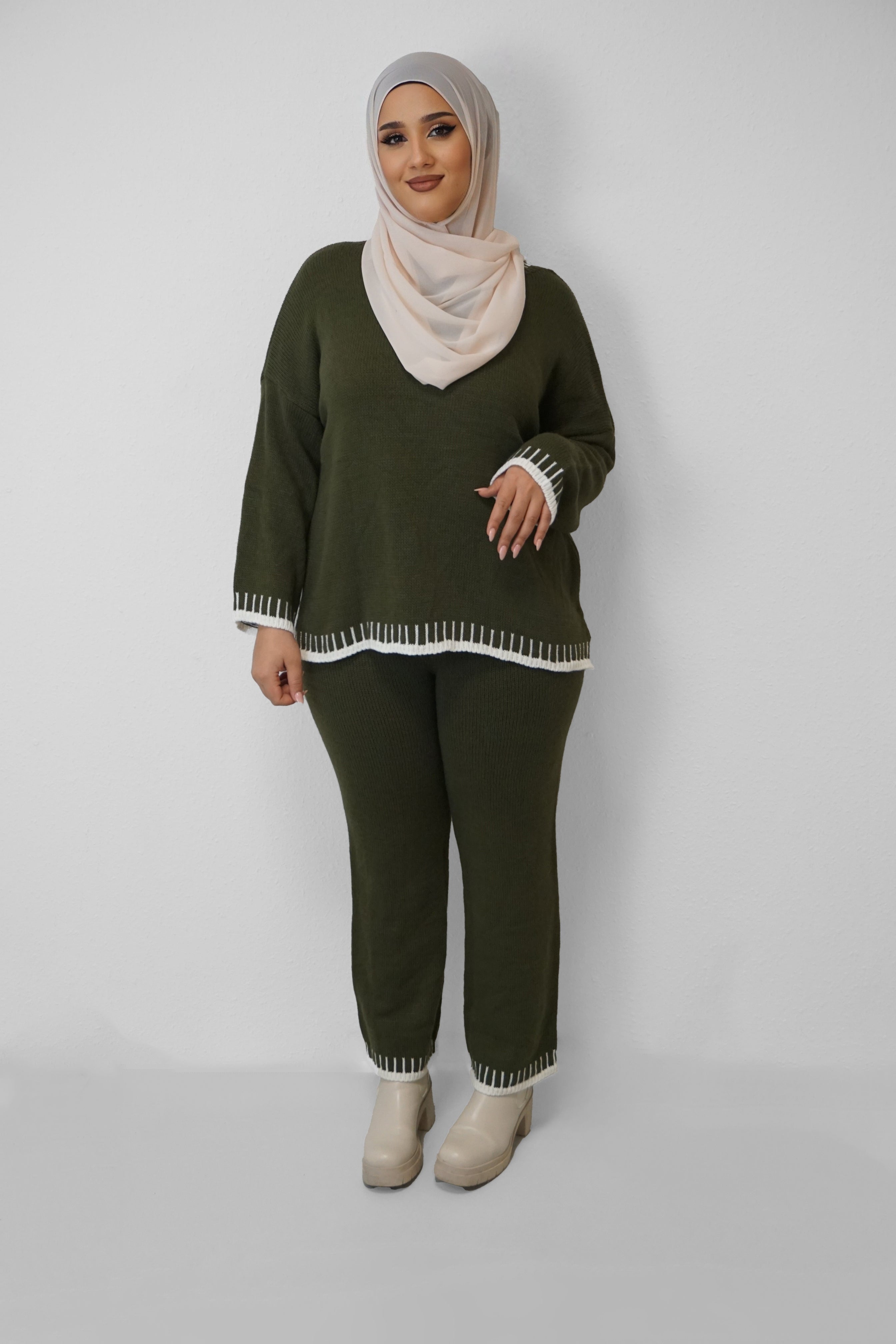 Strick Zwei-Teiler Hazar Oliv