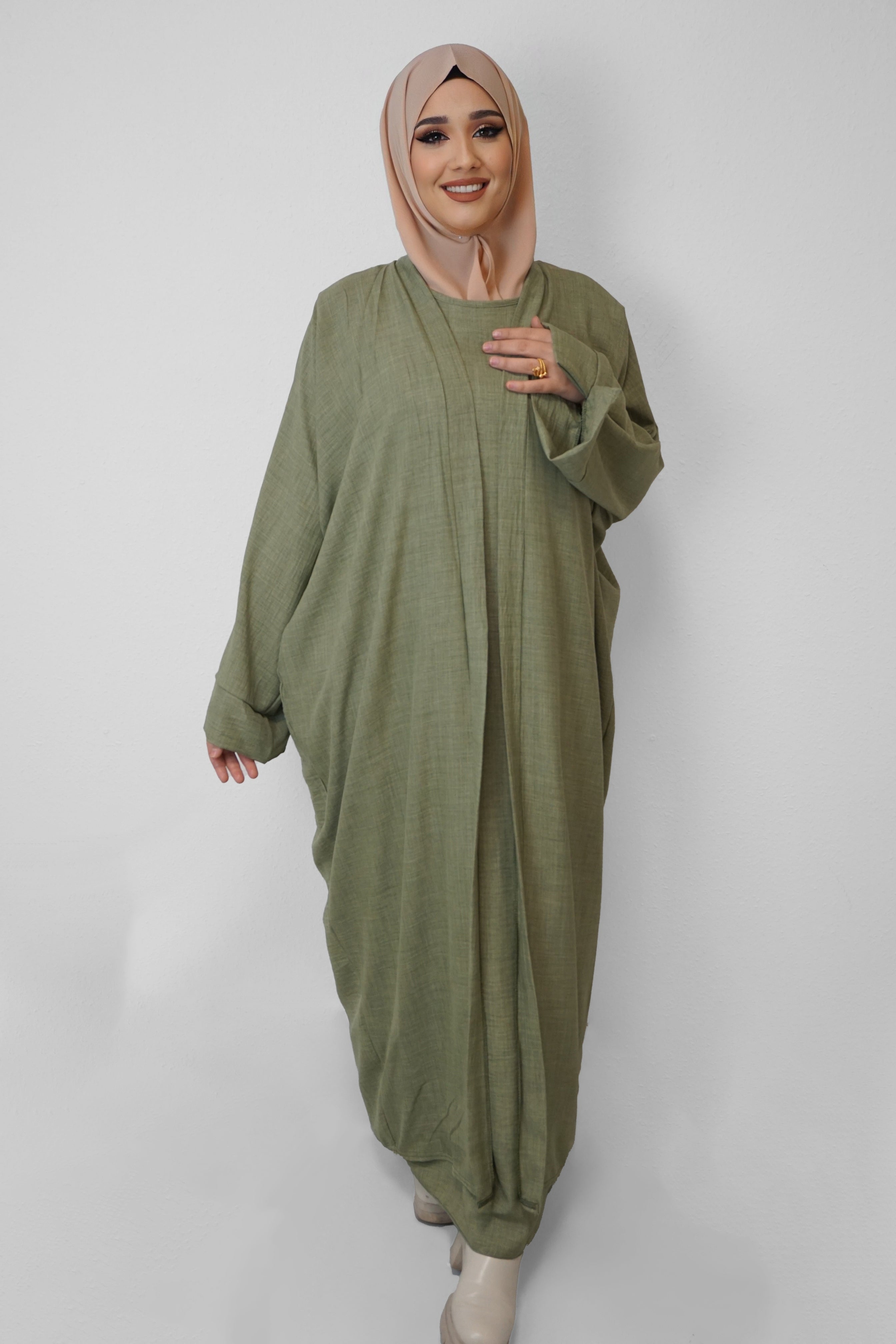 Zwei-Teiler Abaya Nasira Pistazie