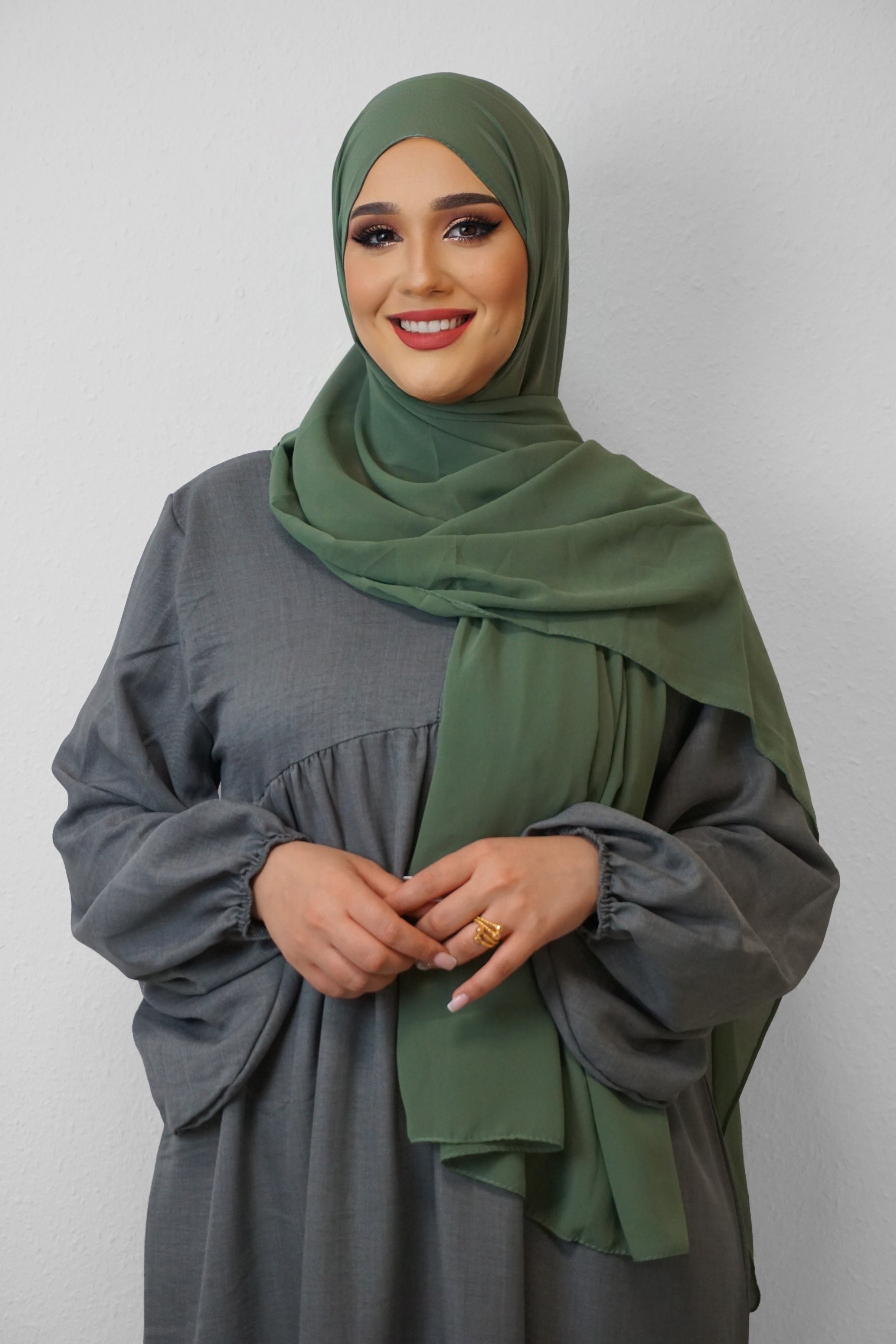 Chiffon XL Hijab Grasgrün