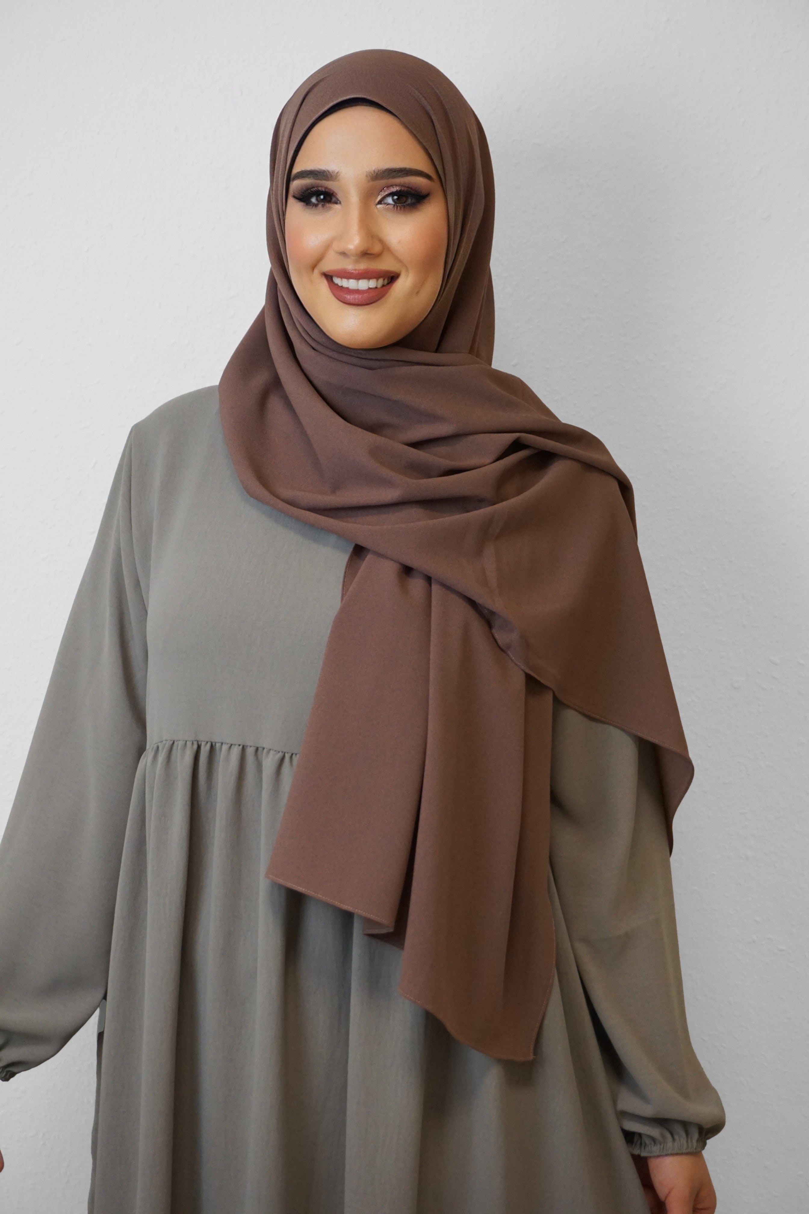 Crep Hijab Dunkelbraun