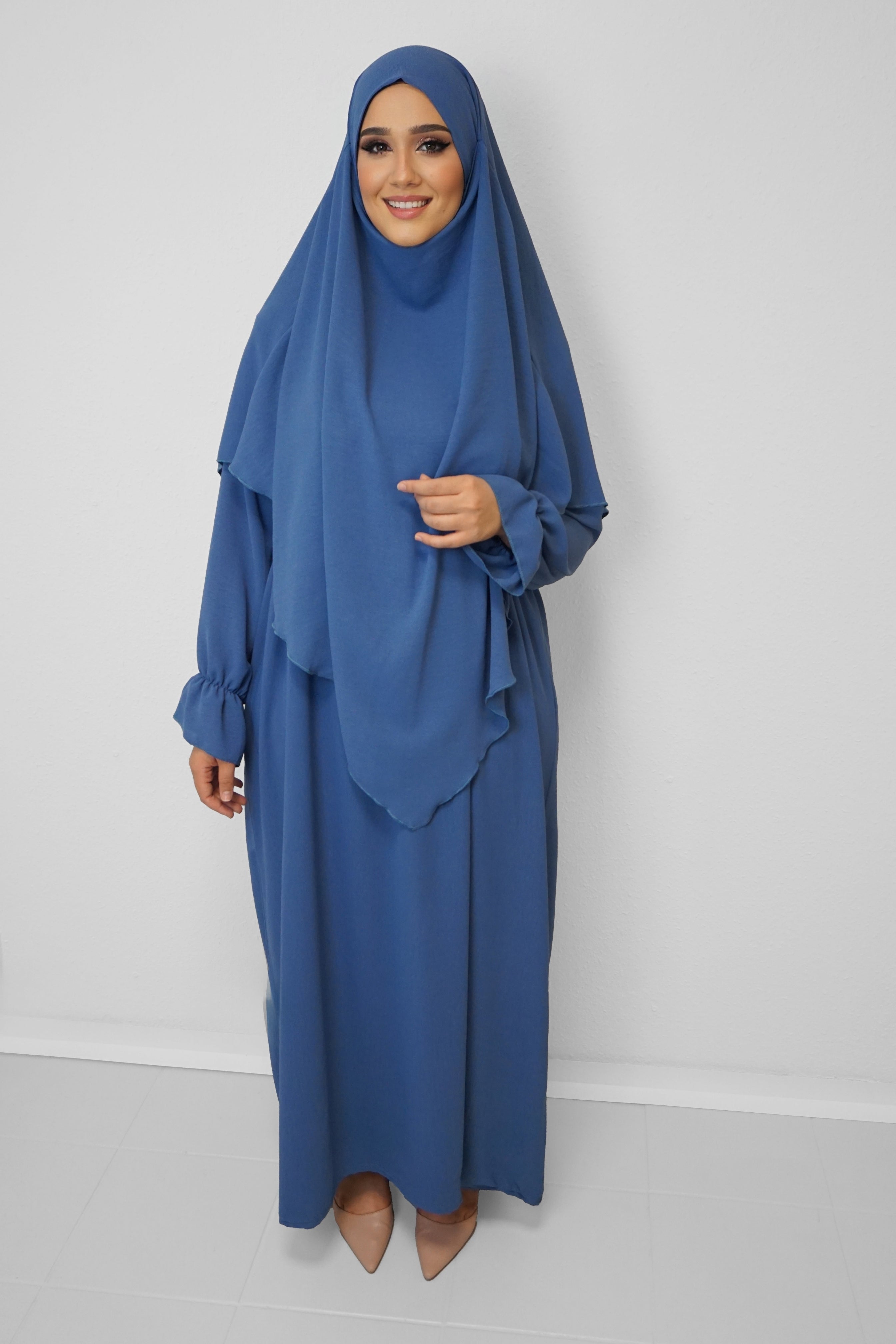 Jazz Khimar-Abaya Jeansblau