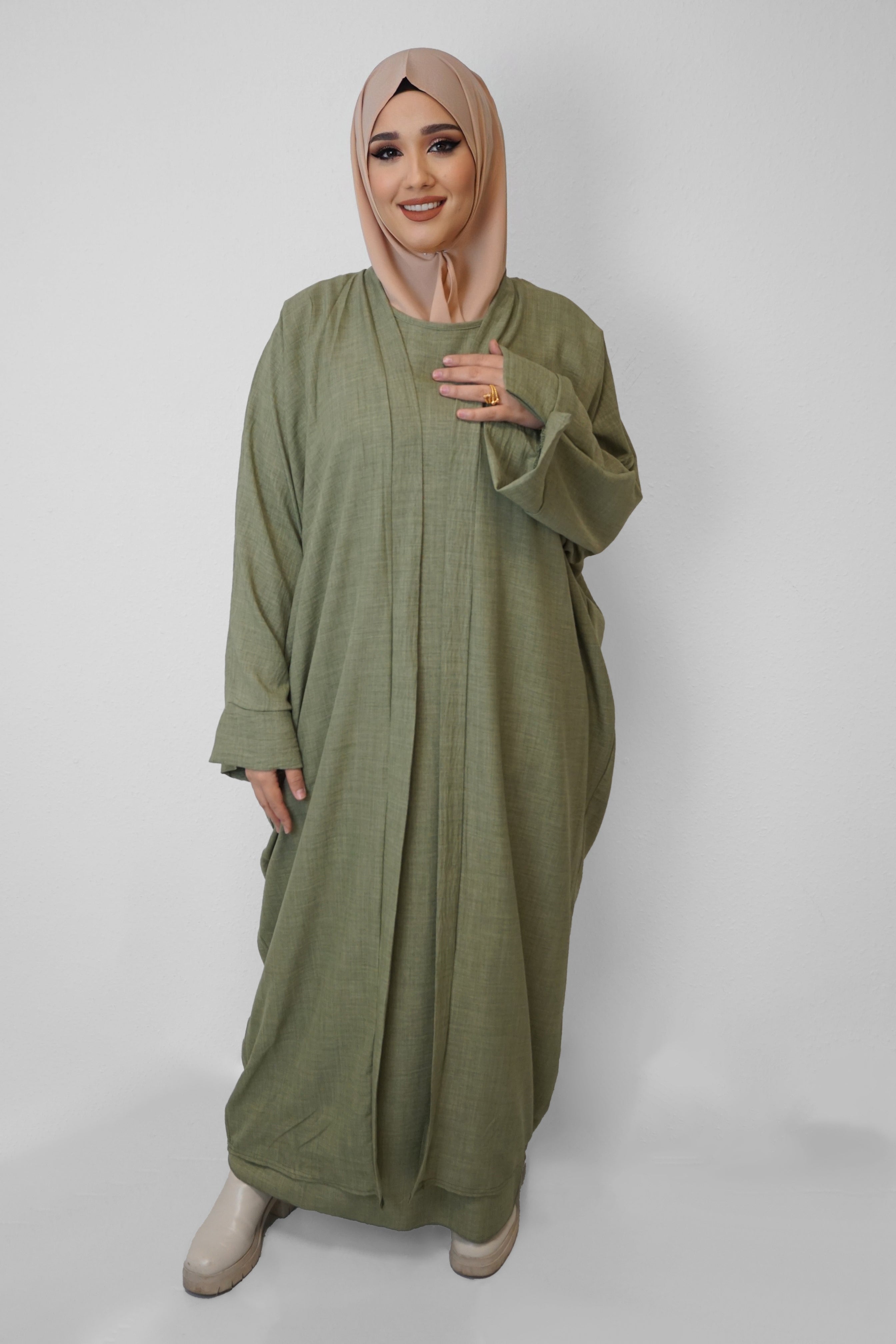 Zwei-Teiler Abaya Nasira Pistazie