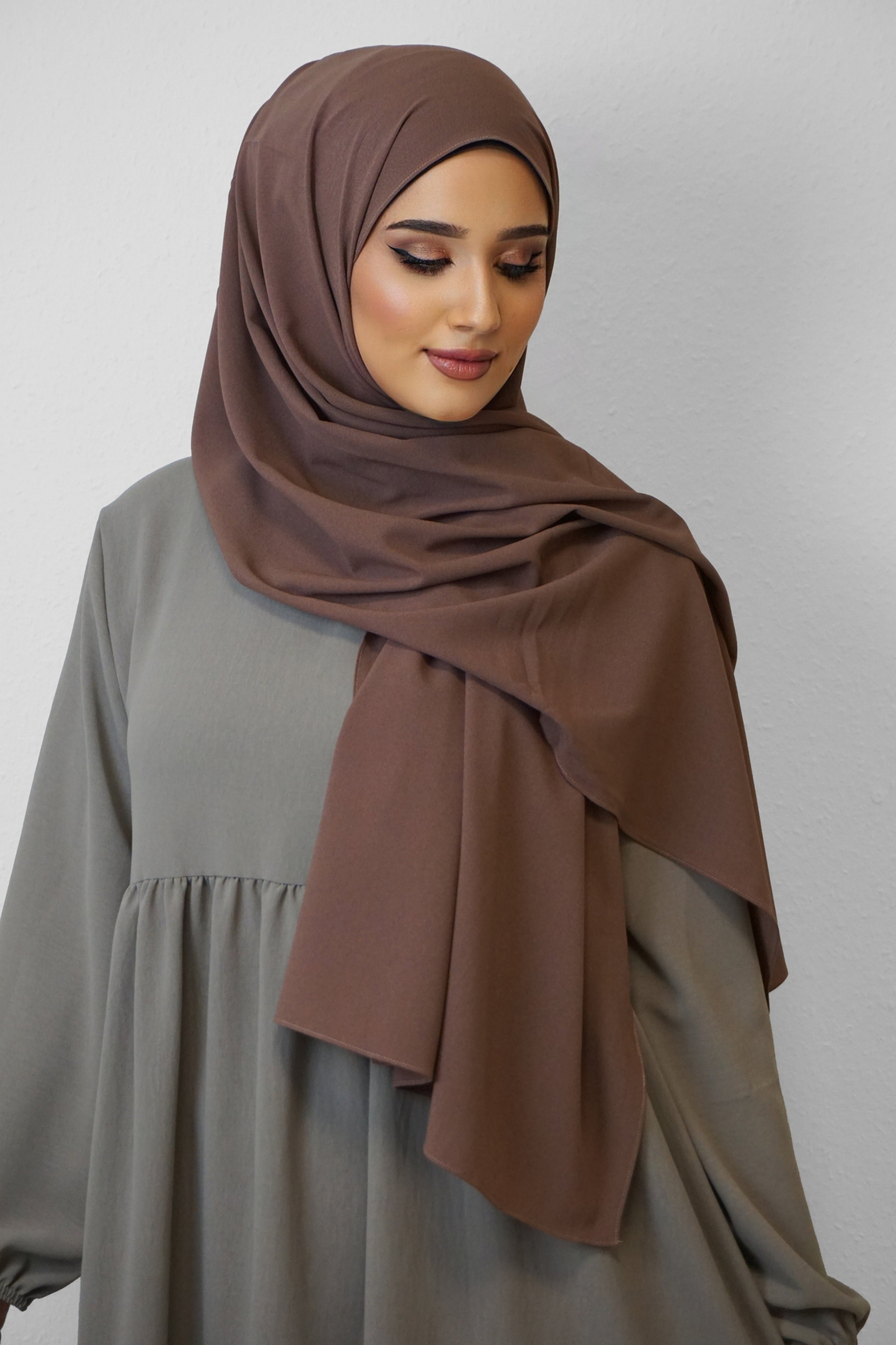 Crep Hijab Dunkelbraun