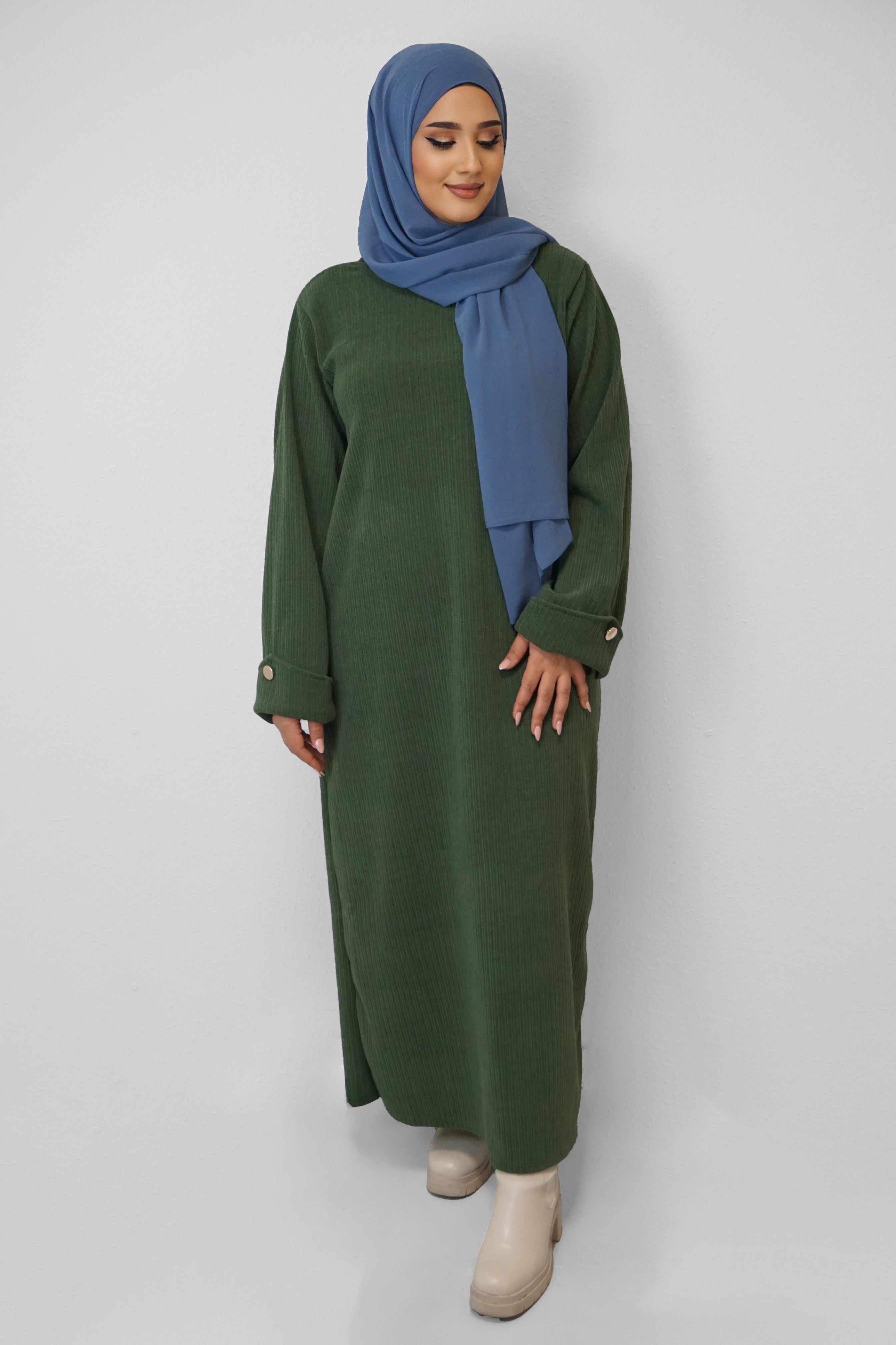 Cord Kleid Nada Oliv