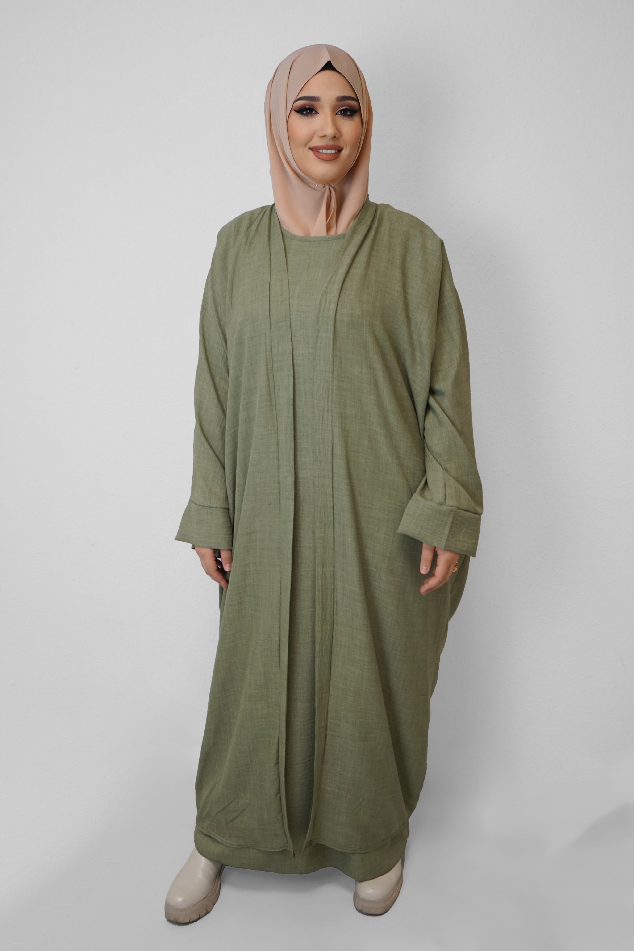 Zwei-Teiler Abaya Nasira Pistazie