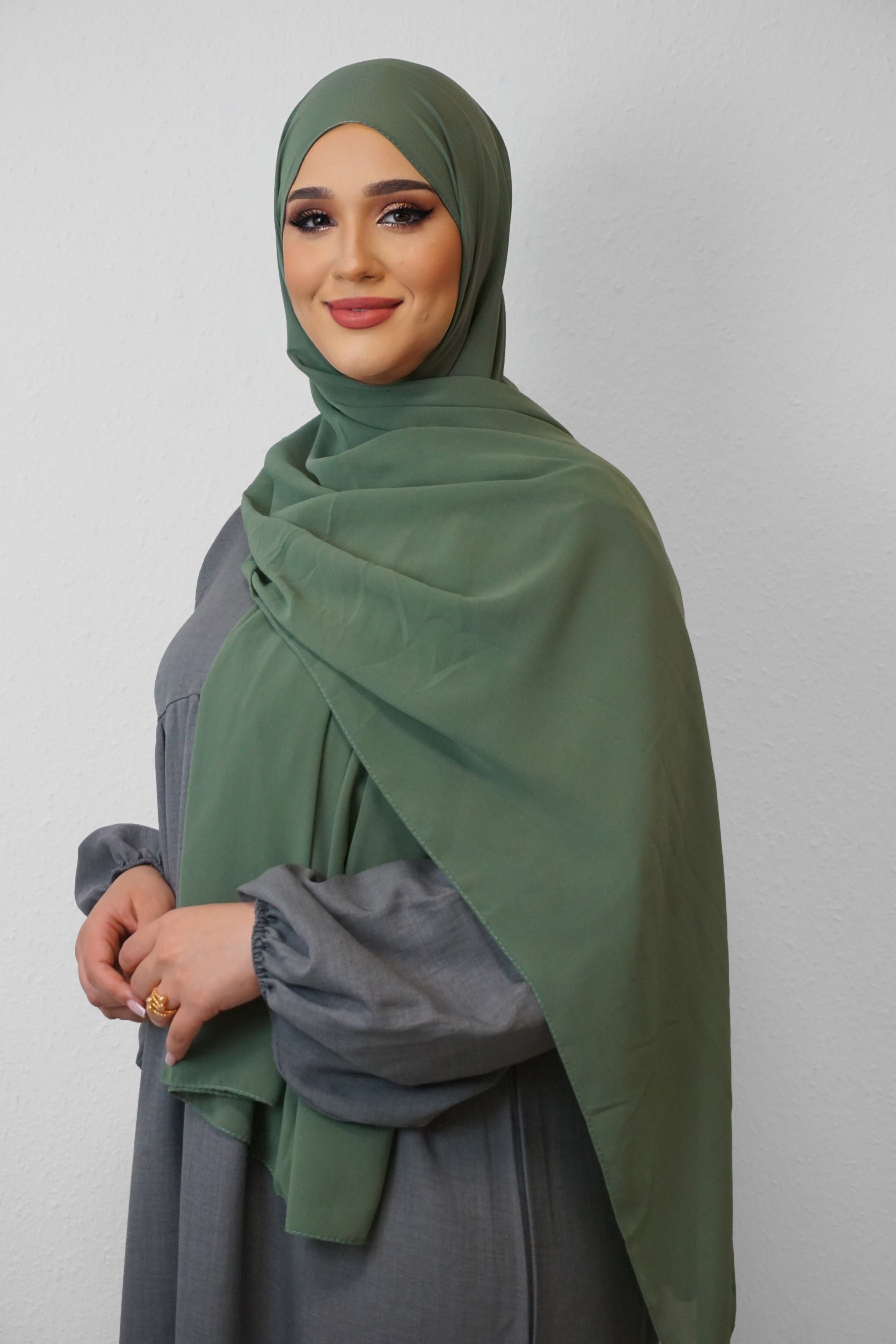 Chiffon XL Hijab Grasgrün