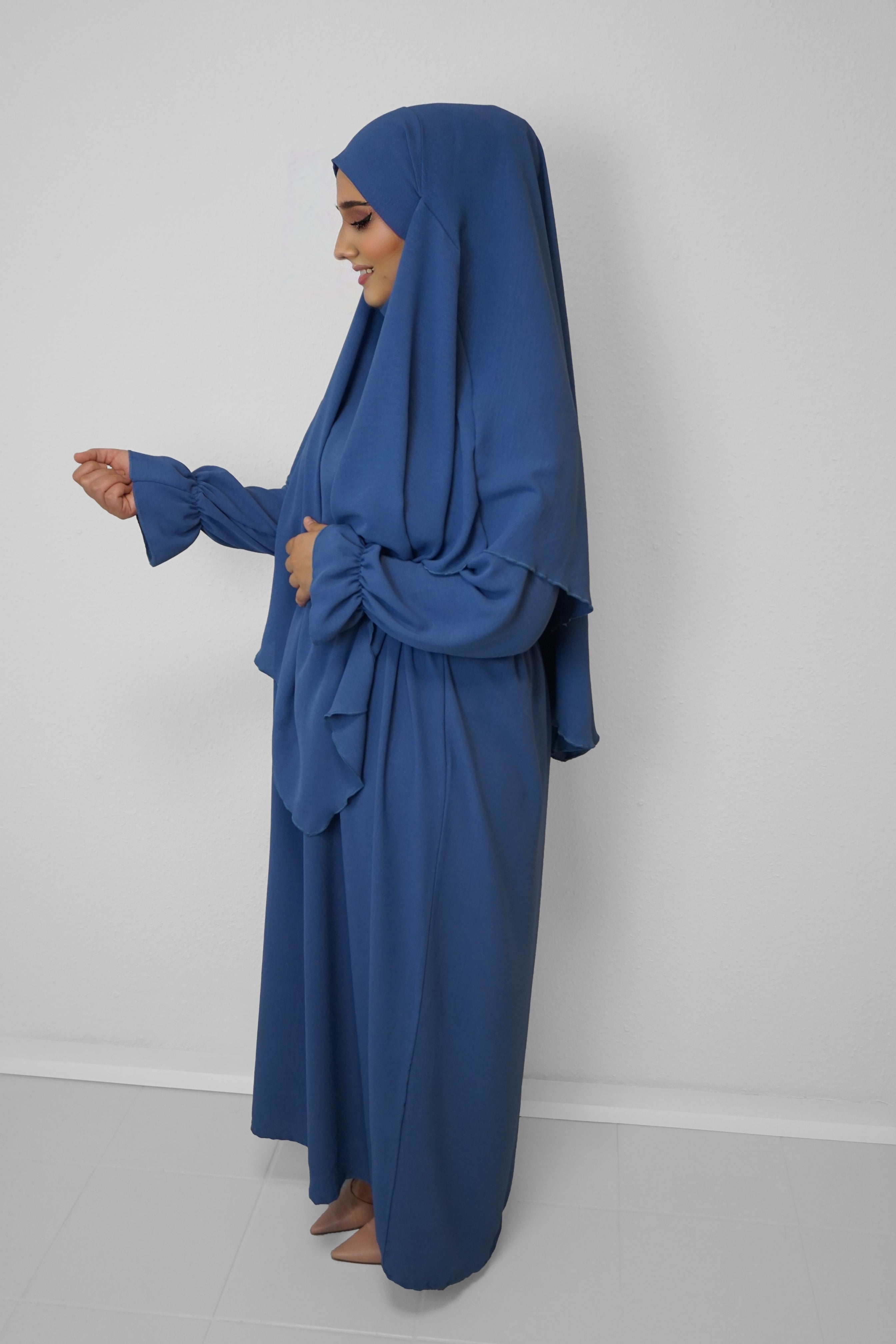 Jazz Khimar-Abaya Jeansblau