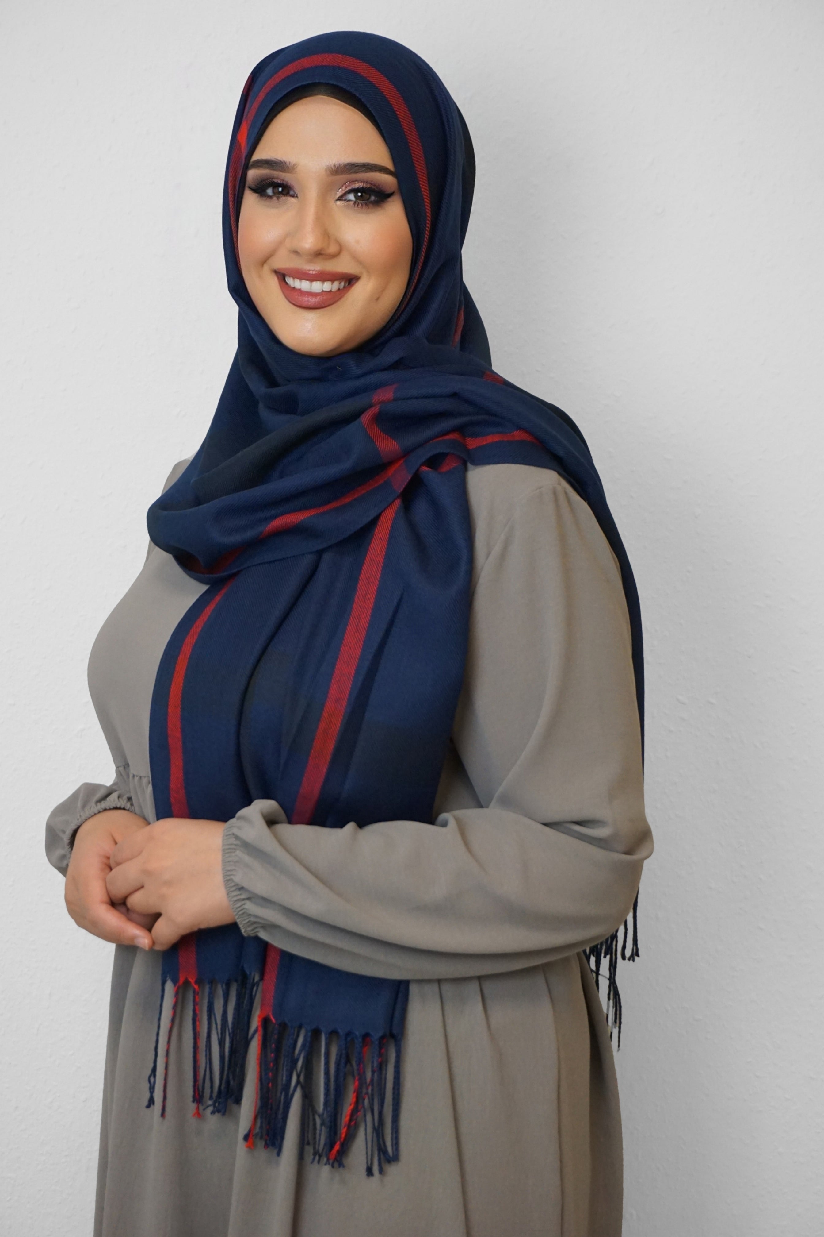 Baumwolle Hijab Aziza Dunkelblau