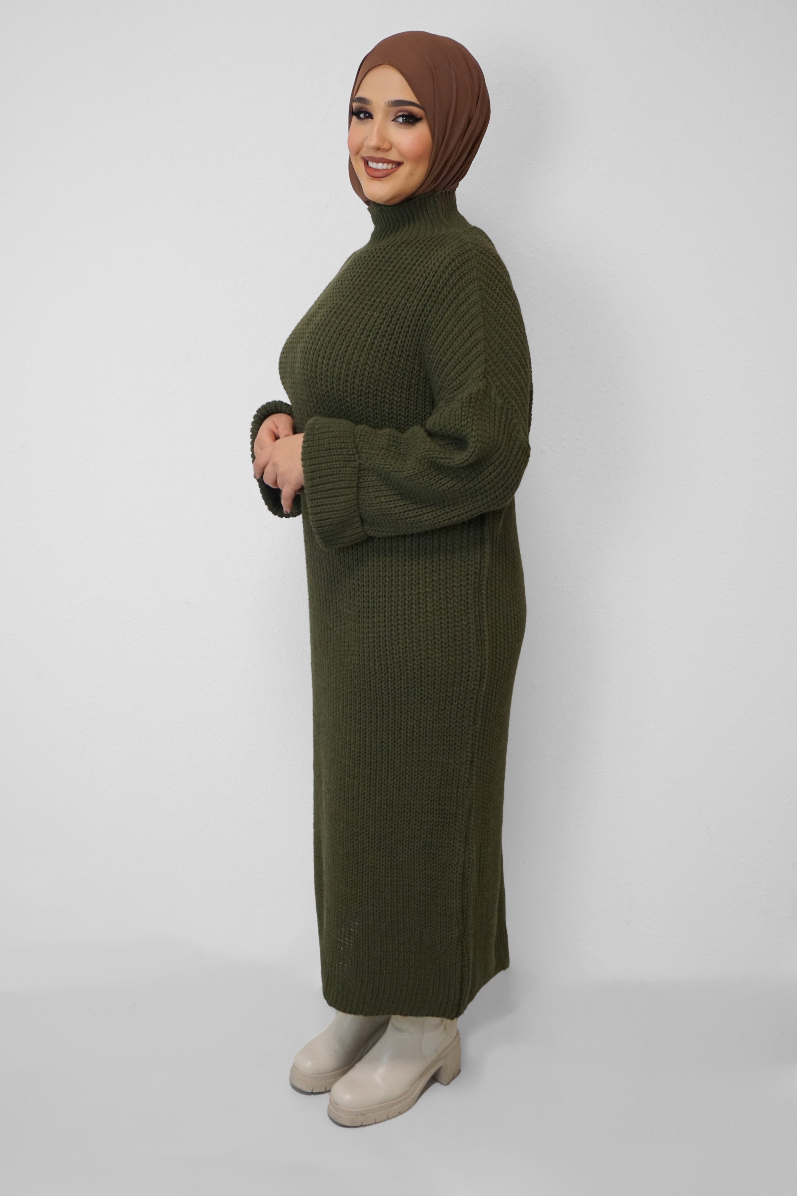 Maxi Strick-Kleid Layla Grün