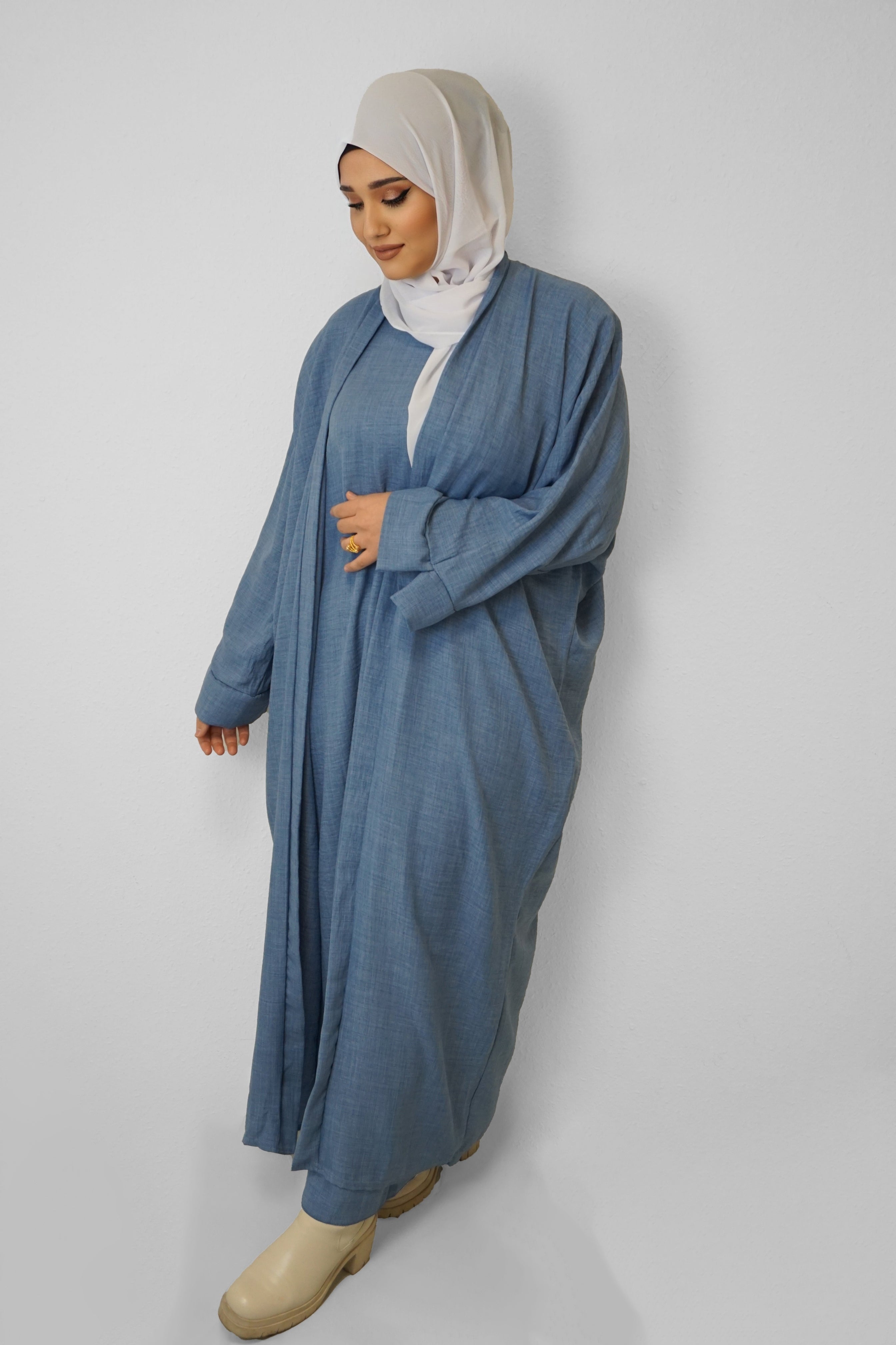 Zwei-Teiler Abaya Nasira Jeansblau