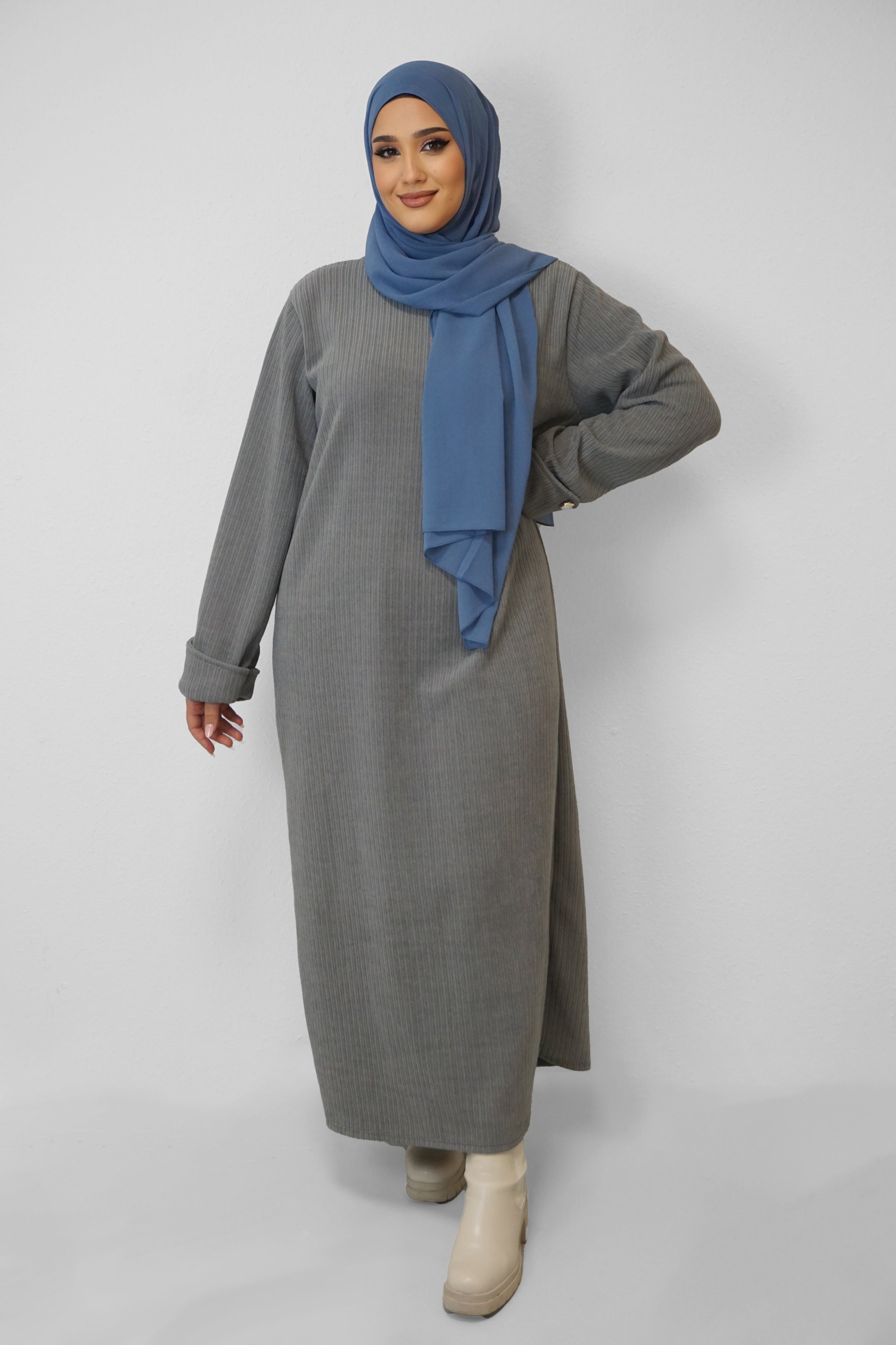 Cord Kleid Nada Grau