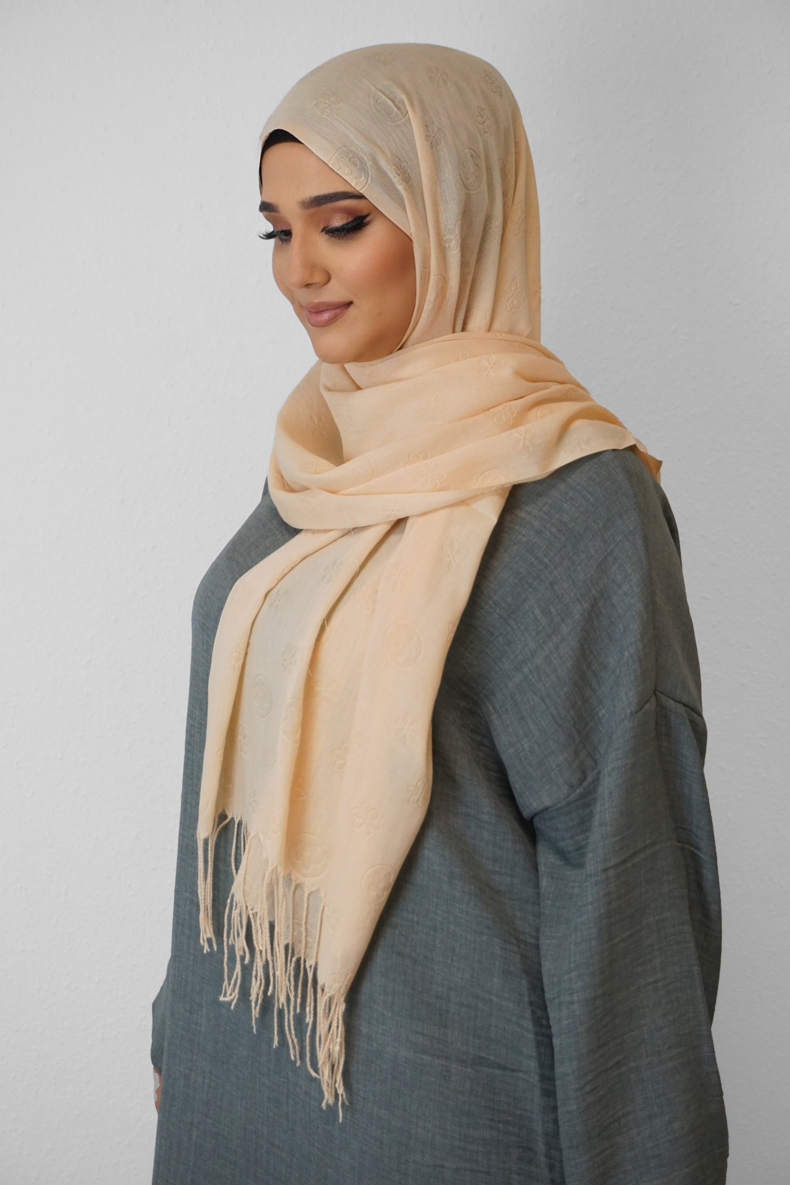 Baumwolle Hijab Zuhur Pfirsich