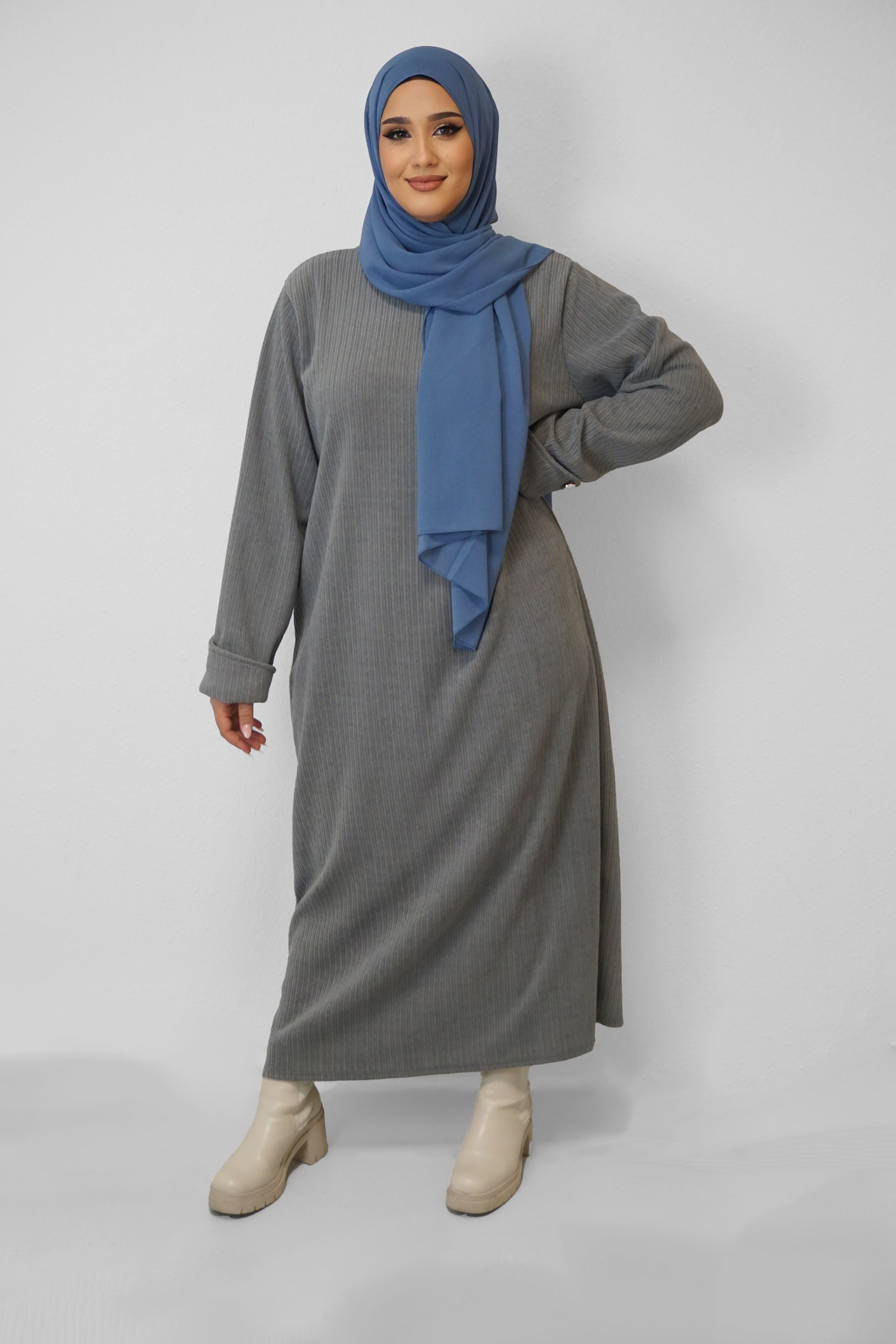 Cord Kleid Nada Grau