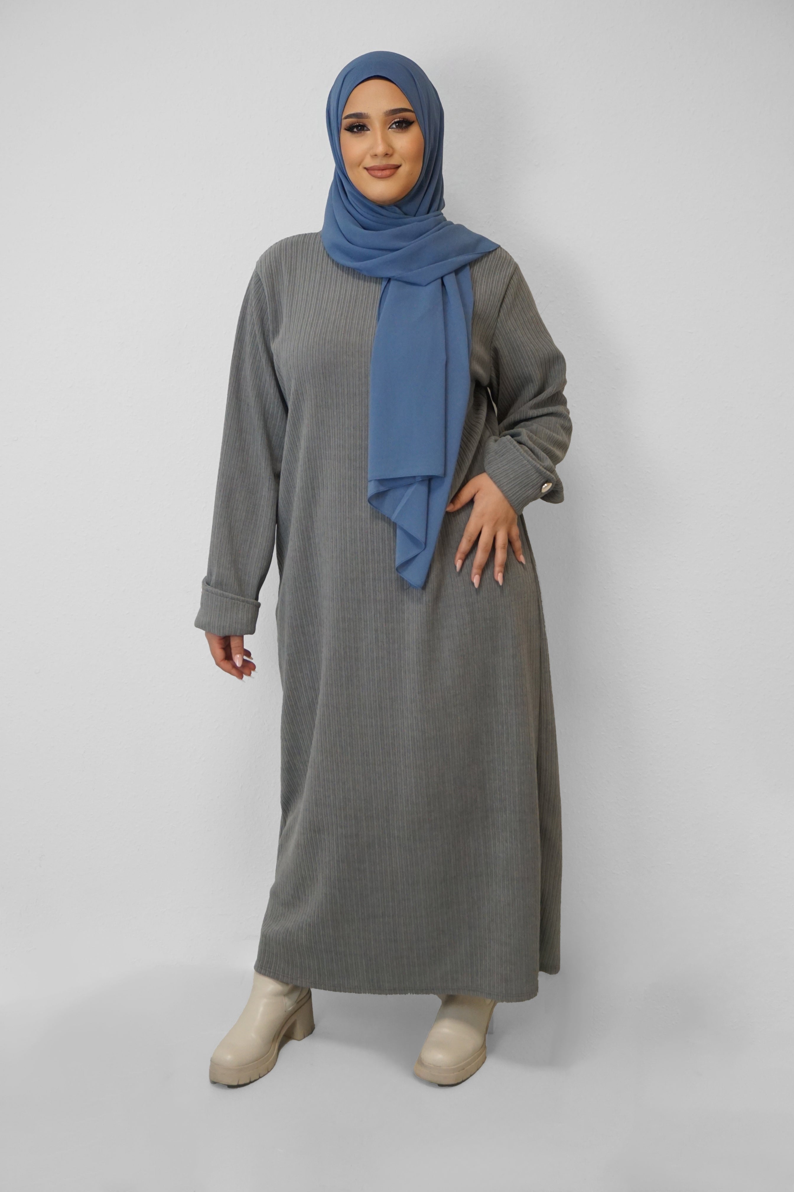 Cord Kleid Nada Grau