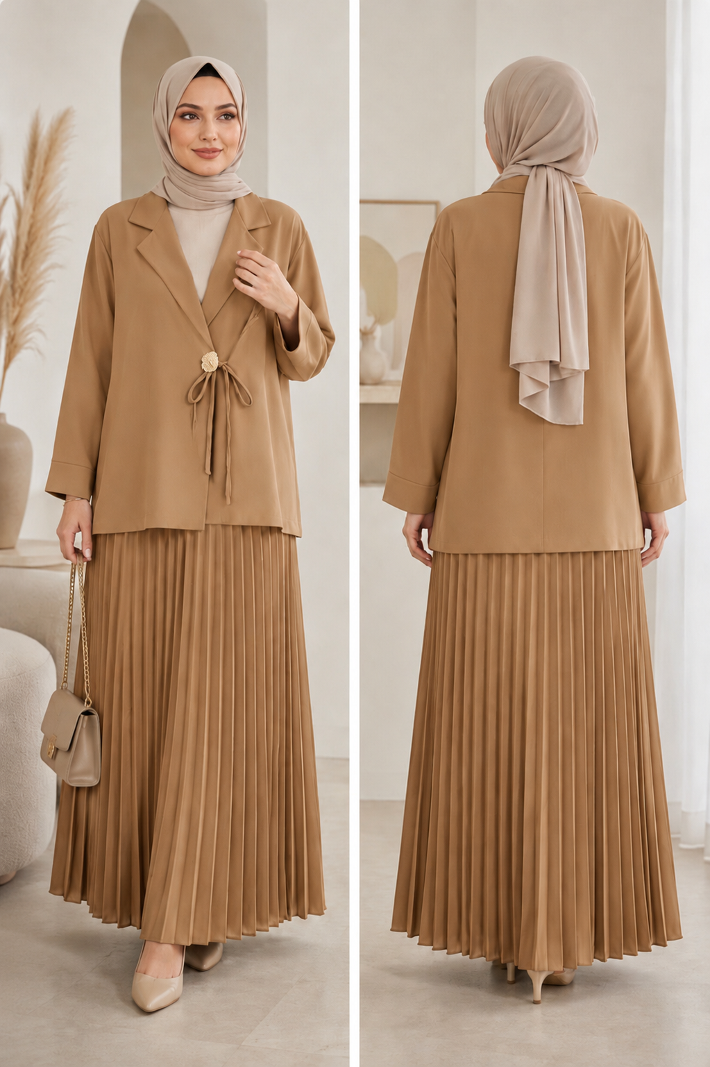 Zwei-Teiler Rock Galadriel Camel