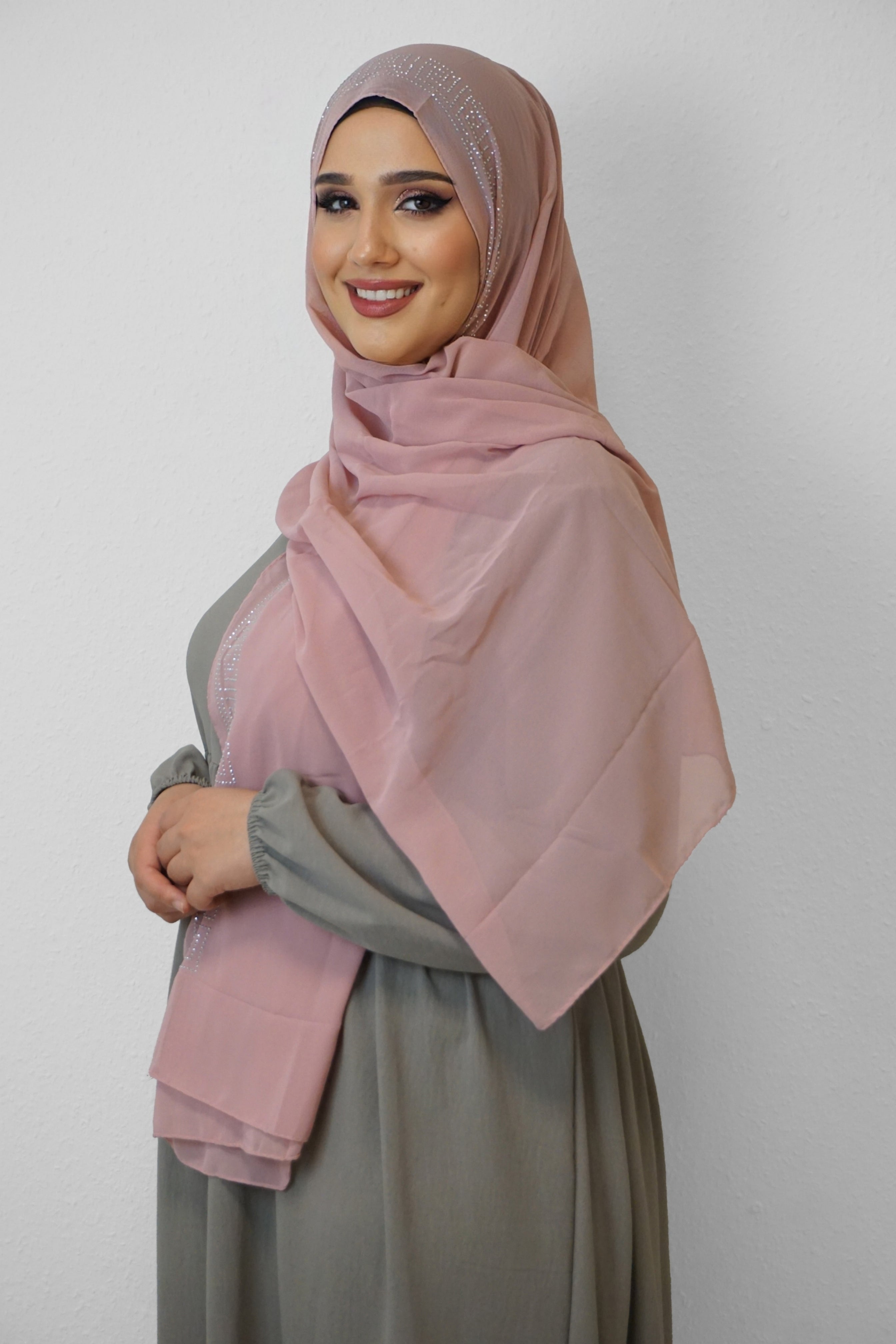 Chiffon Diamond Hijab Blush