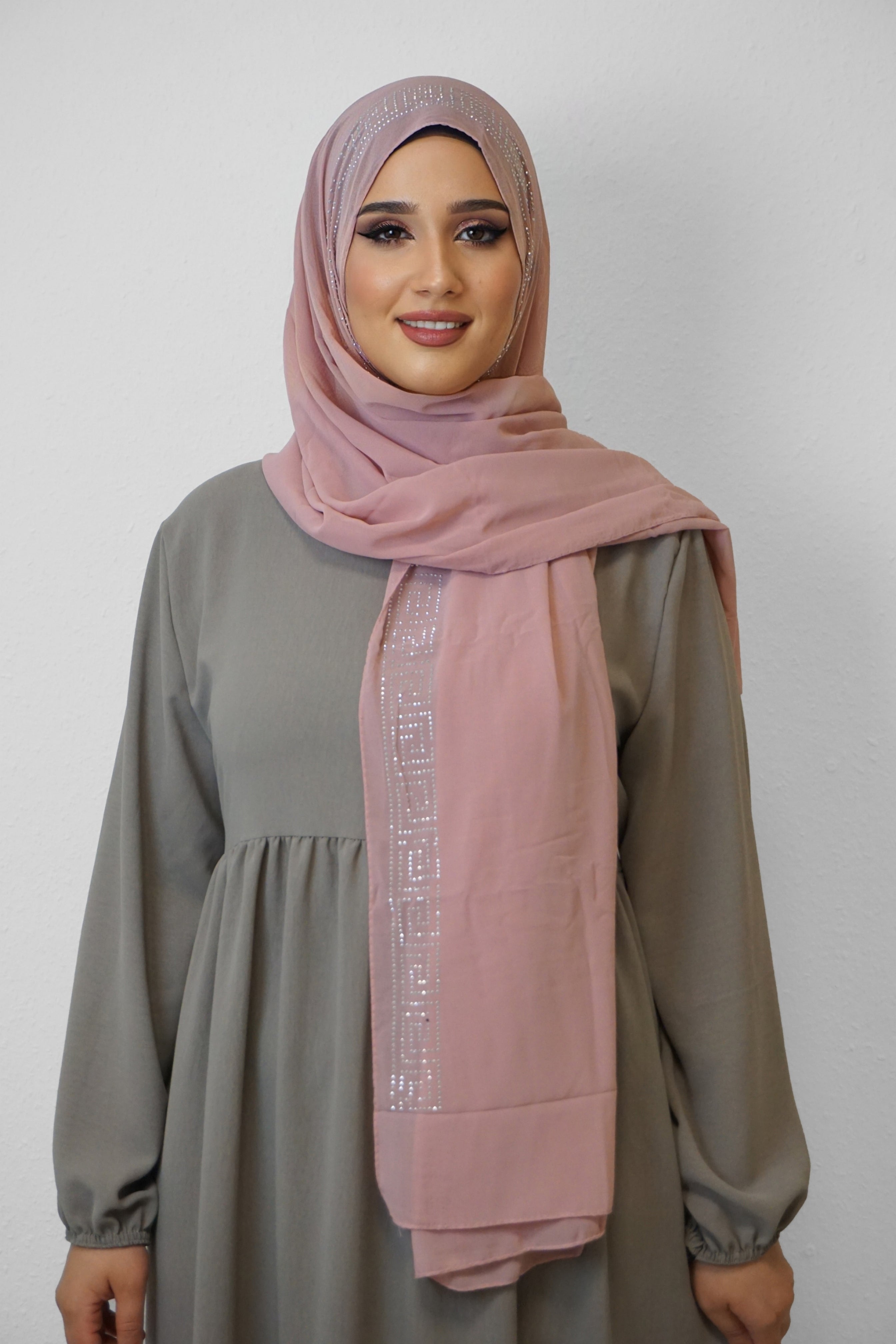 Chiffon Diamond Hijab Blush