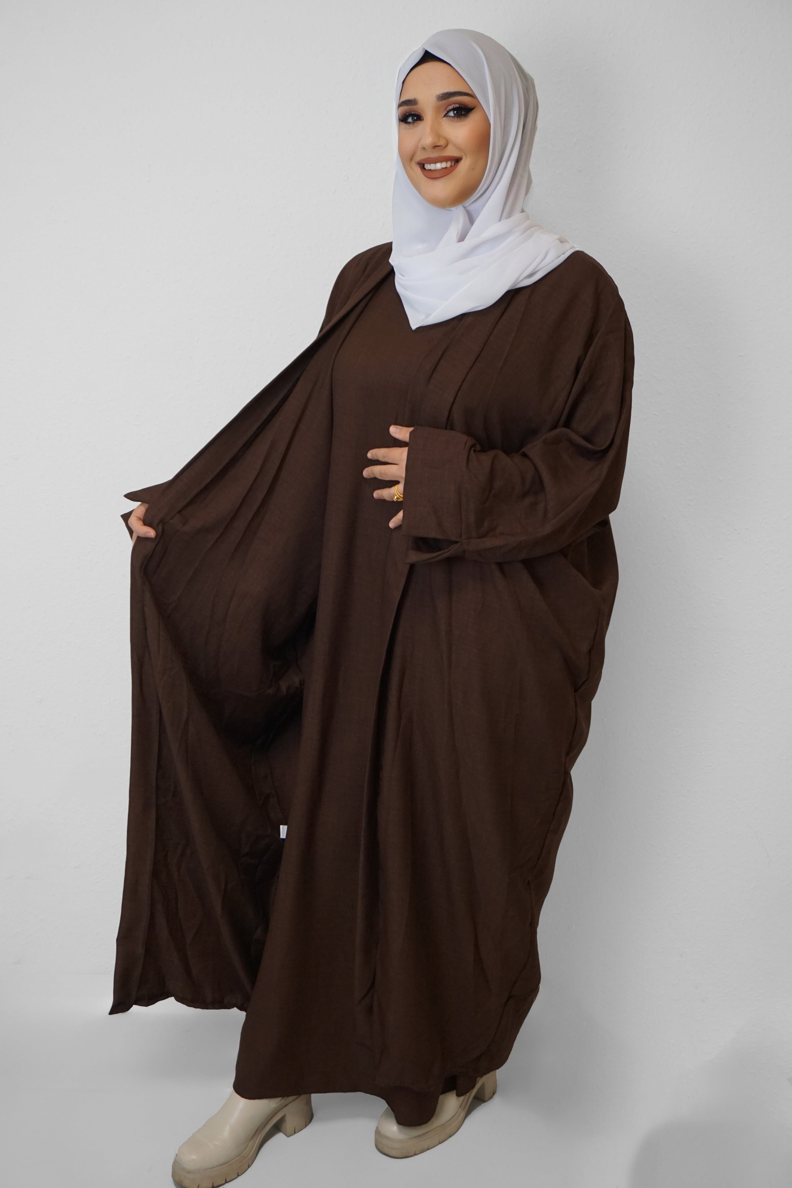 Zwei-Teiler Abaya Nasira Braun