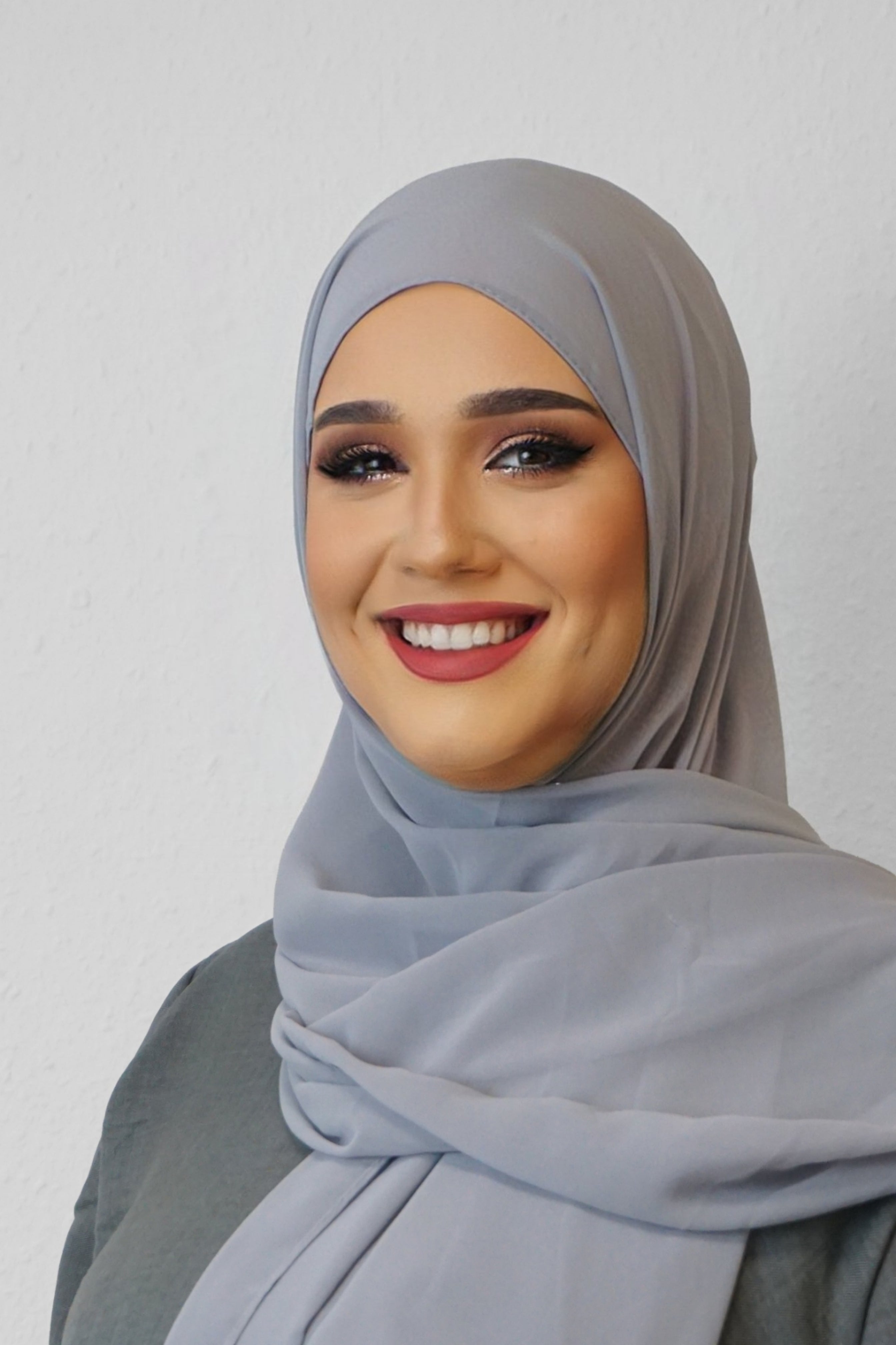 Chiffon XL Hijab Hellgrau
