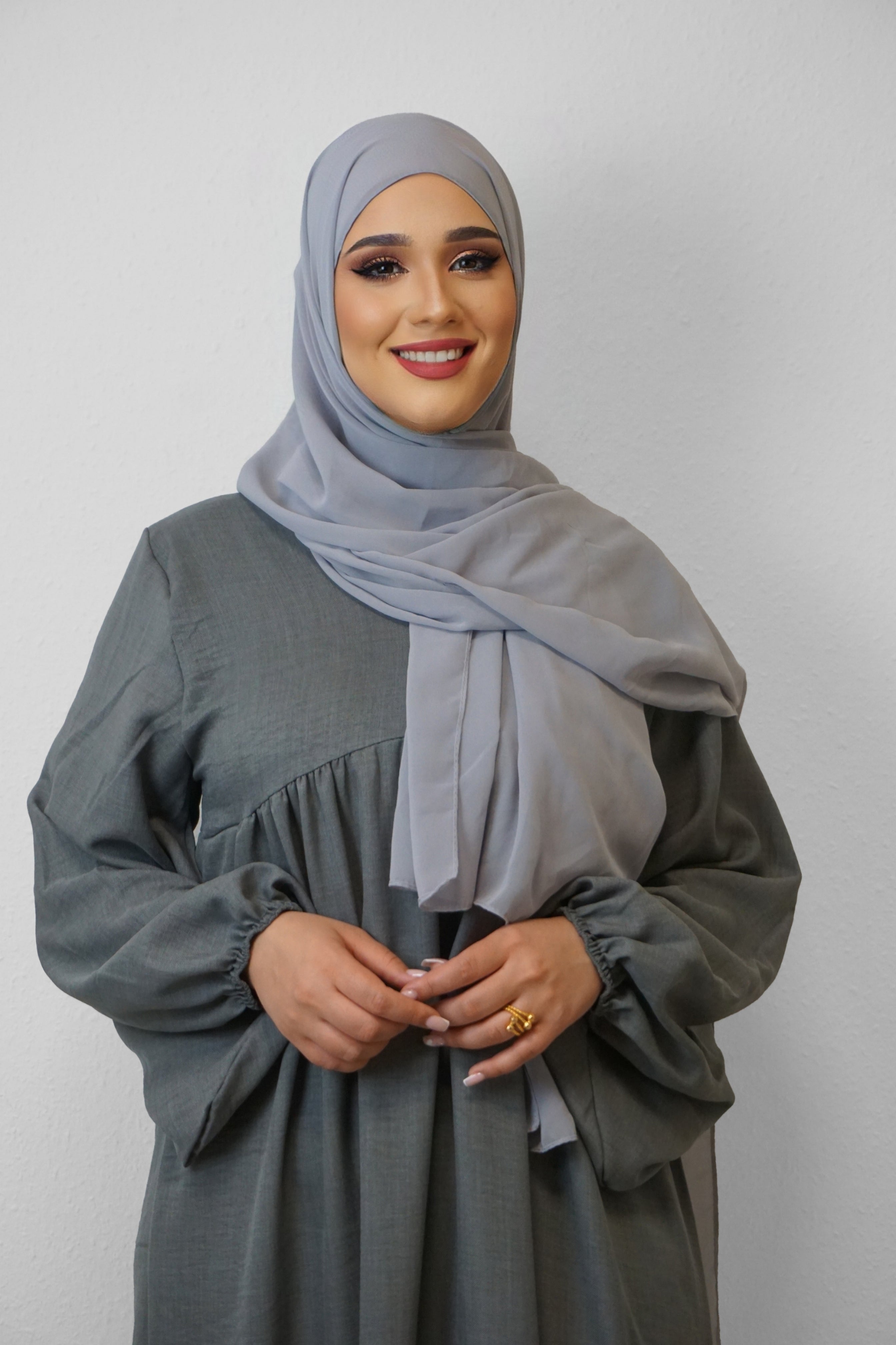 Chiffon XL Hijab Hellgrau